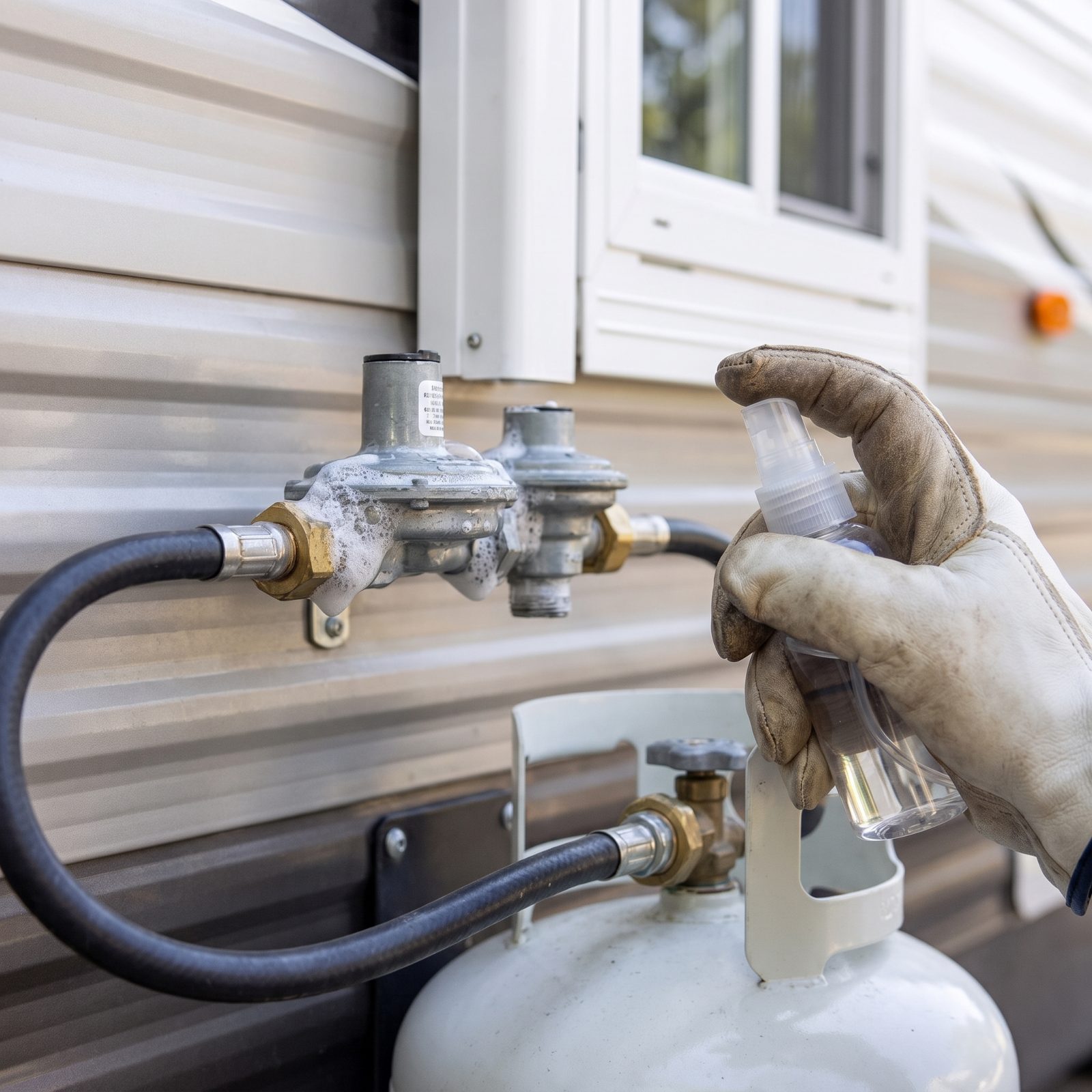 Bubbles During a Pressurized Propane Leak Test