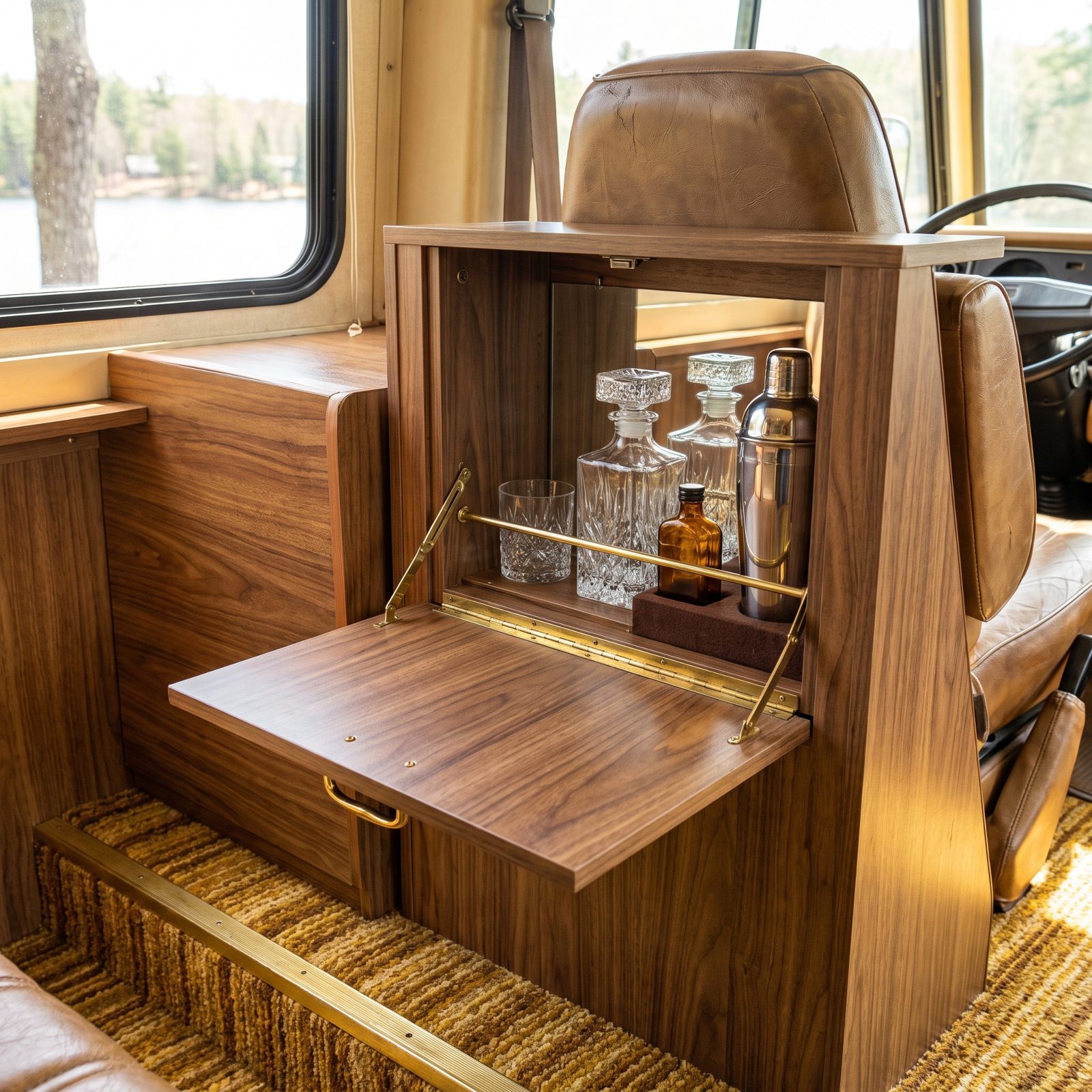 The Built-In Cocktail Cabinet Tucked Behind the Driver