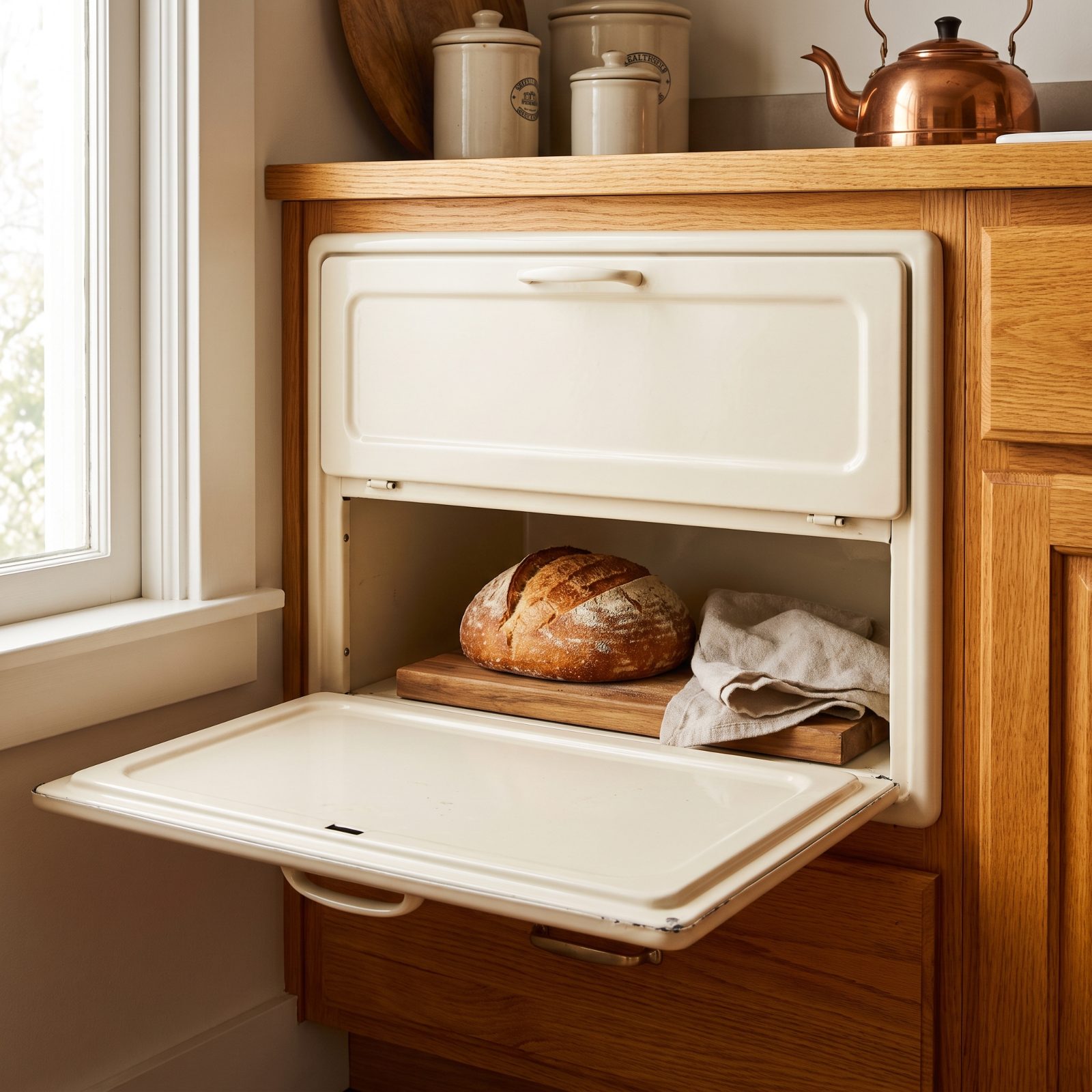 A Built-In Metal Bread Box