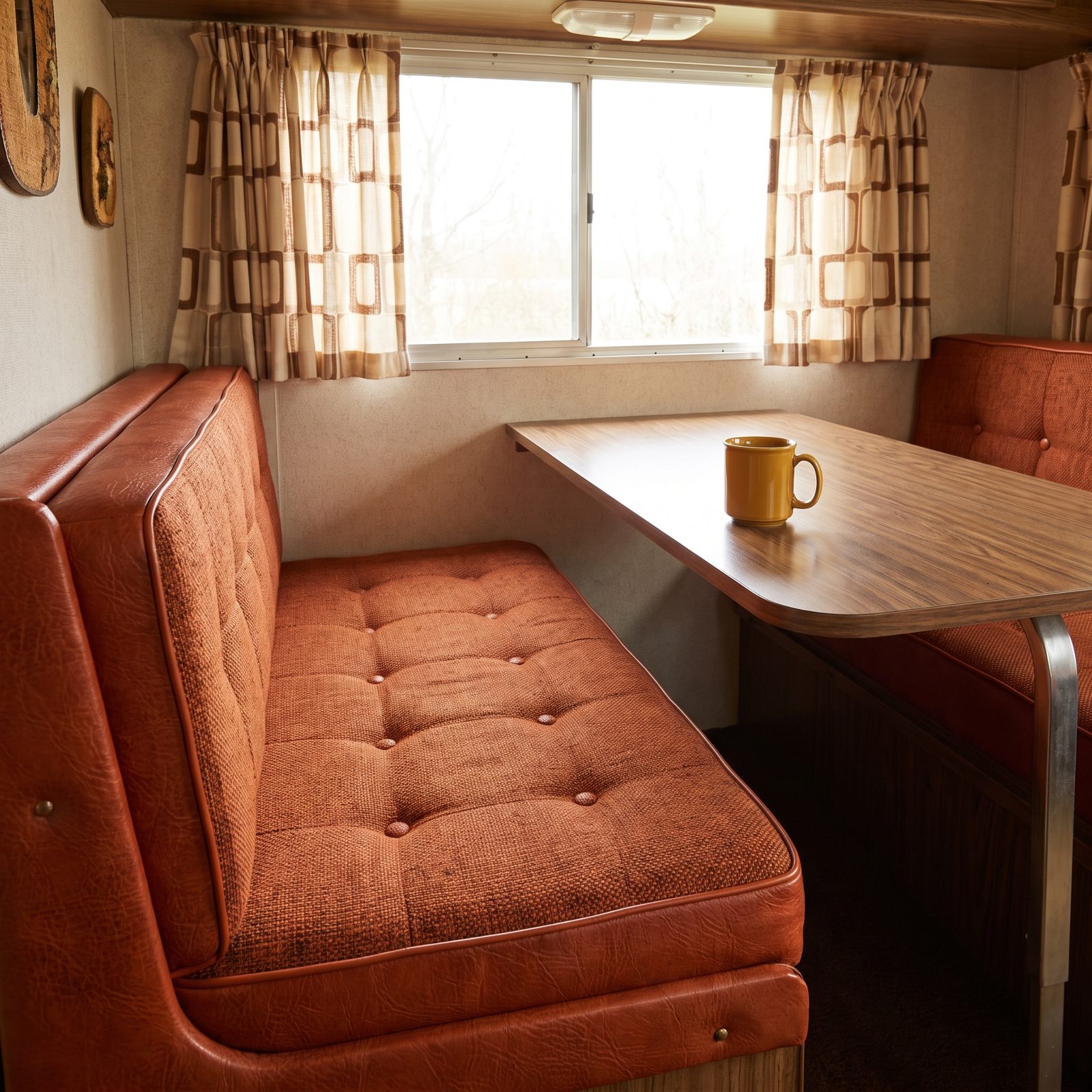 Burnt Orange Upholstery on the Dinette