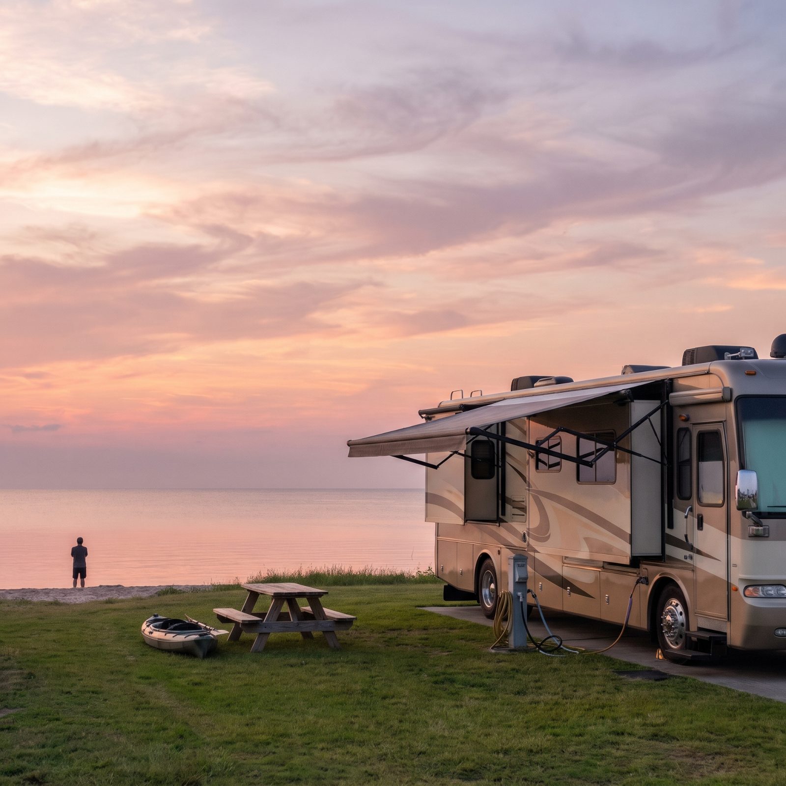 Camp Hatteras RV Resort, Ocean on One Side, Sound on the Other