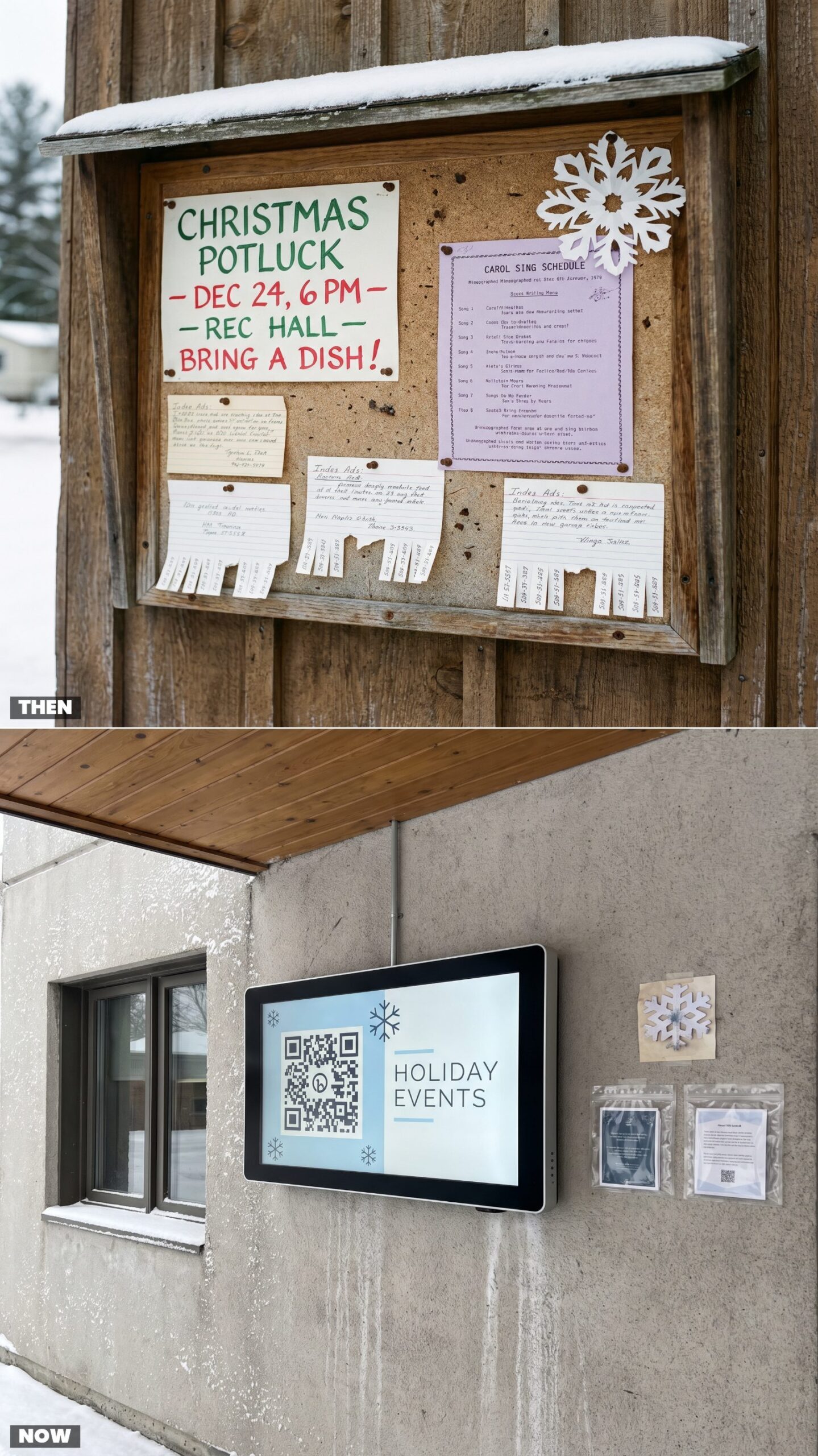Campground Bulletin Boards: Thumbtacked Holiday Flyers vs. QR-Code Event Calendars