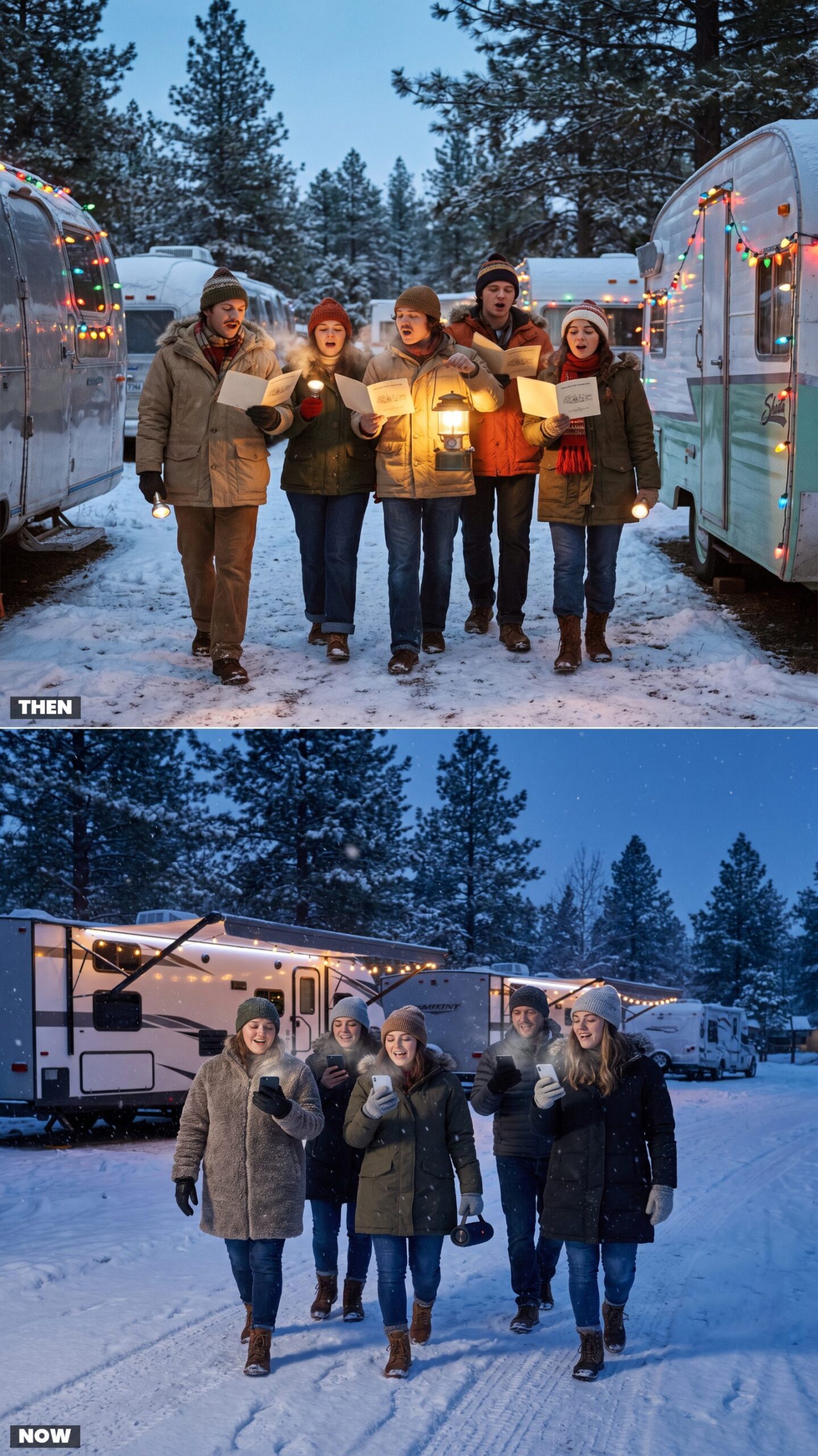 Campground Caroling: Door-to-Door Songbooks vs. Organized Singalongs With Speakers