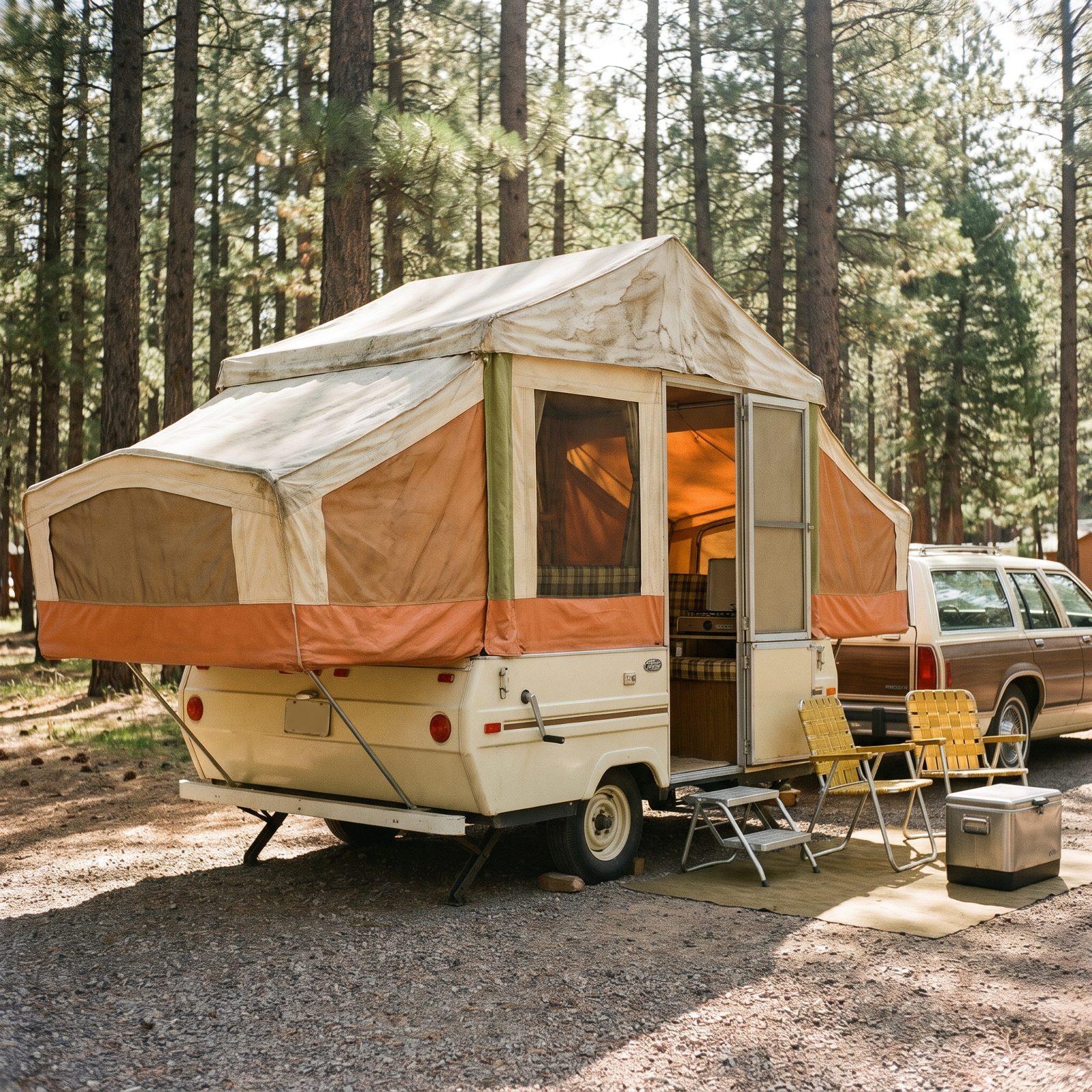 The Canvas Pop-Up Tent Trailer Folding Open Like a Treasure Chest