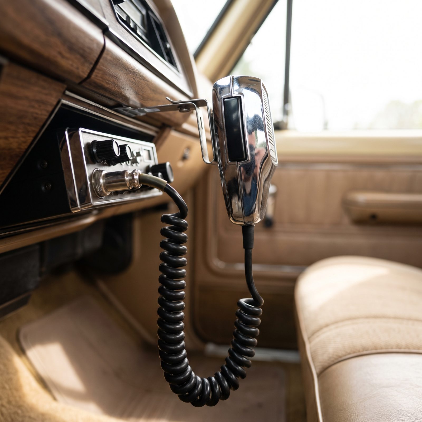 A CB Radio Bolted Under the Dashboard