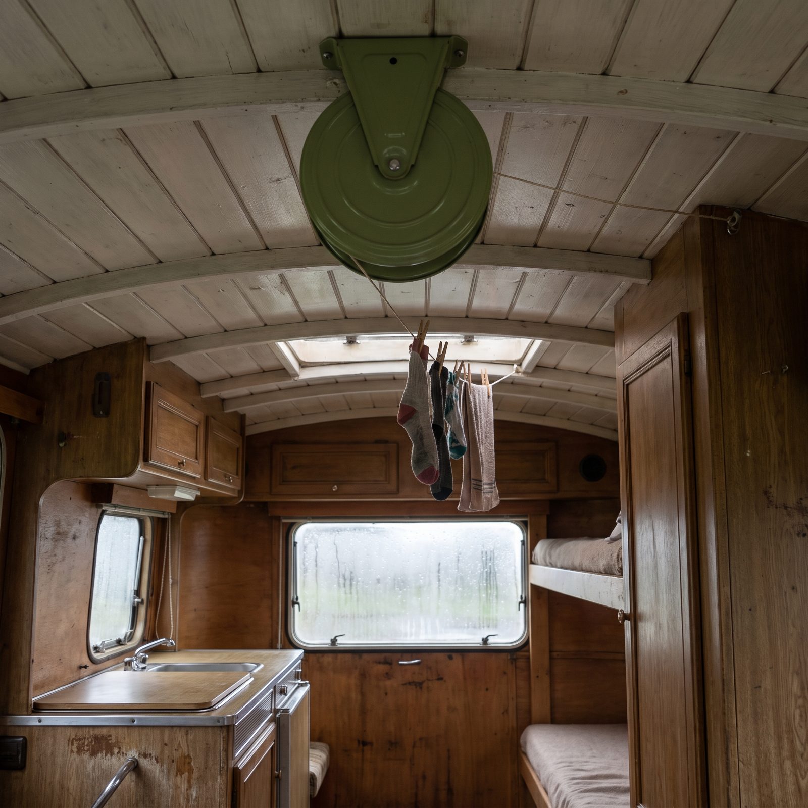 A Ceiling-Mounted Clothesline