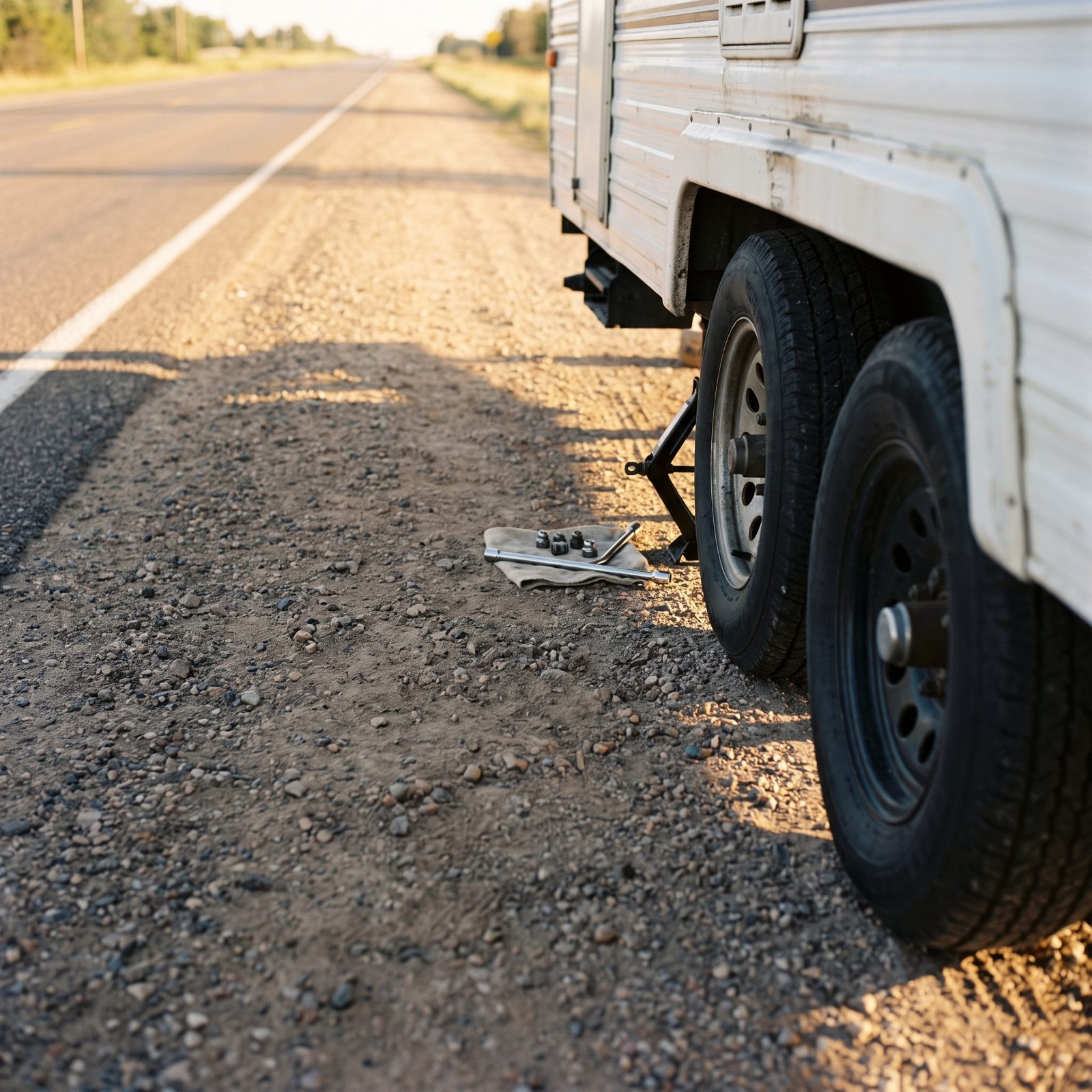 Changing a Tire Without Chocking the Other Wheels