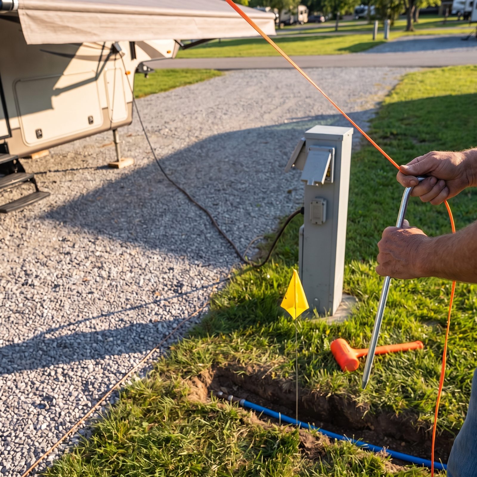 Check for Buried Utilities Before Driving Long Stakes