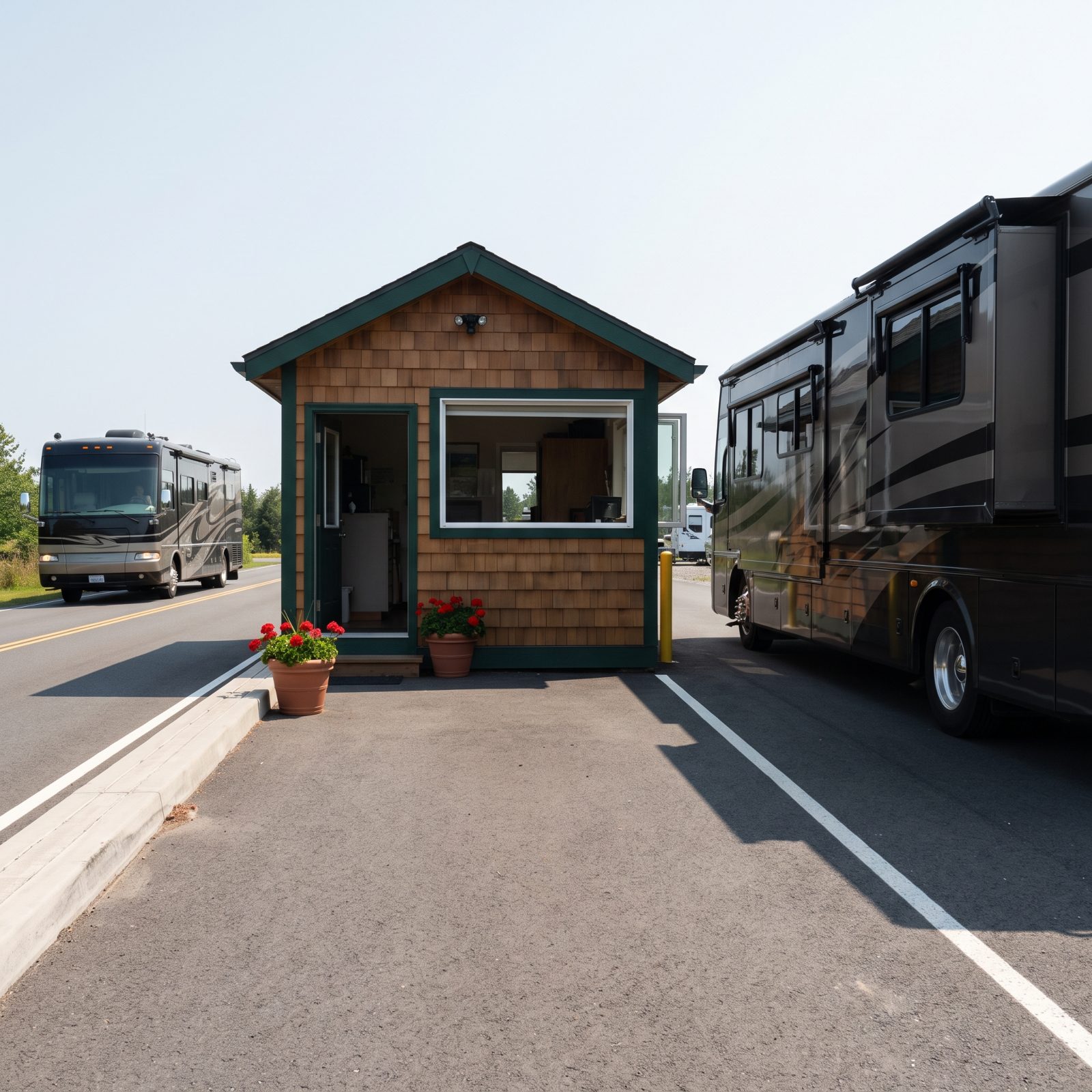 The Check-In Lane Does Not Block Through Traffic