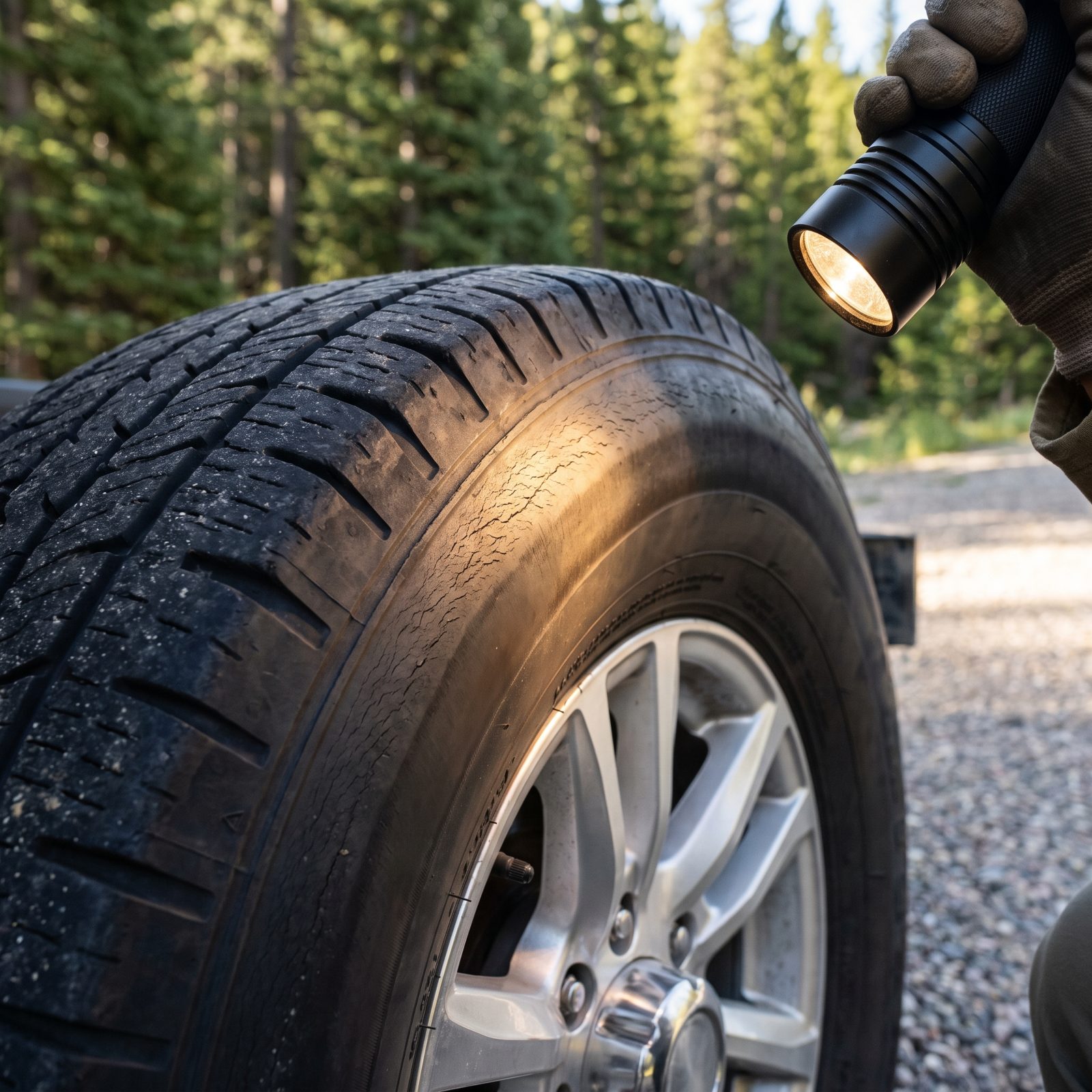 Check Every Tire for Sidewall Cracks, Bulges, and Uneven Wear