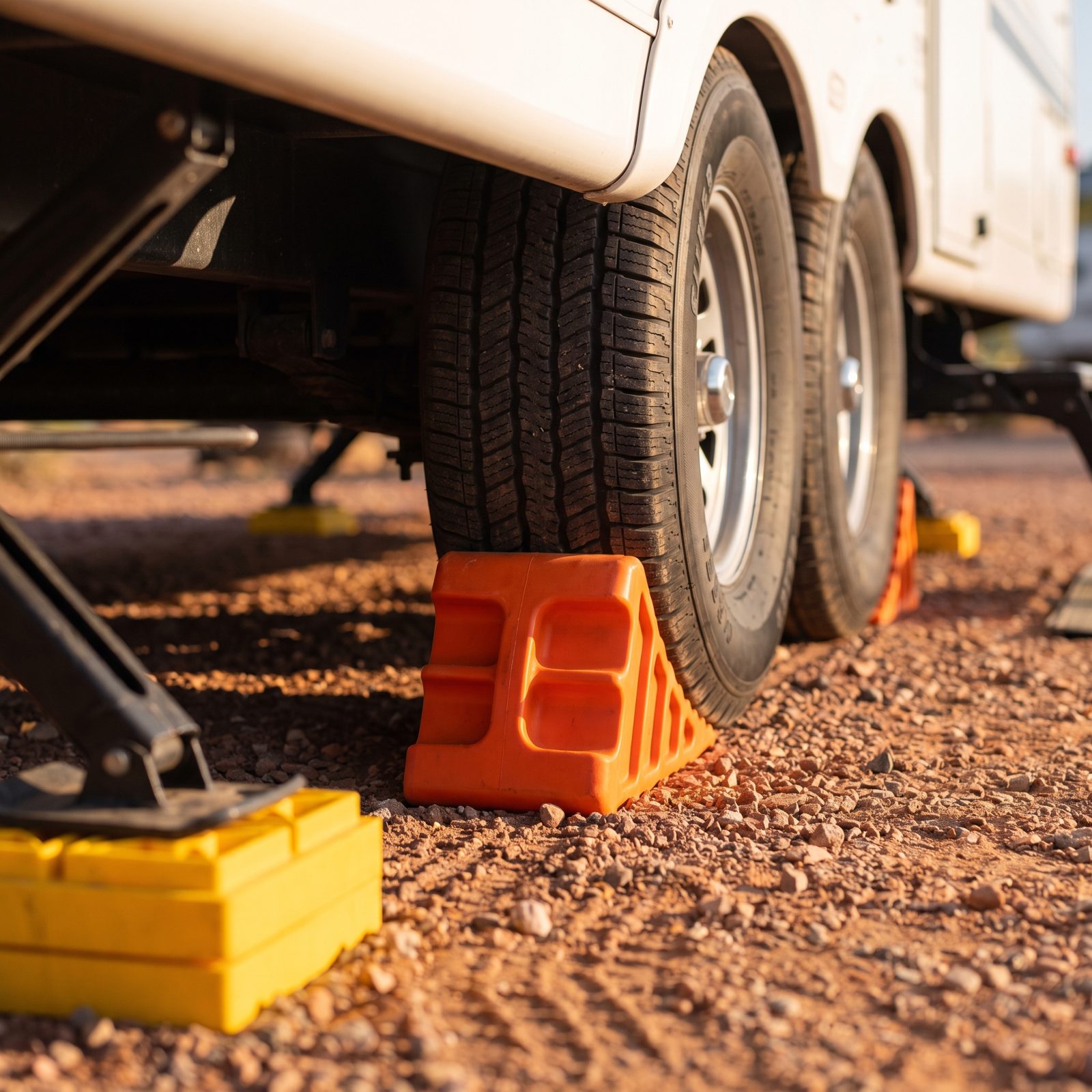 Chock the Wheels Before Unhitching or Deploying Leveling Gear