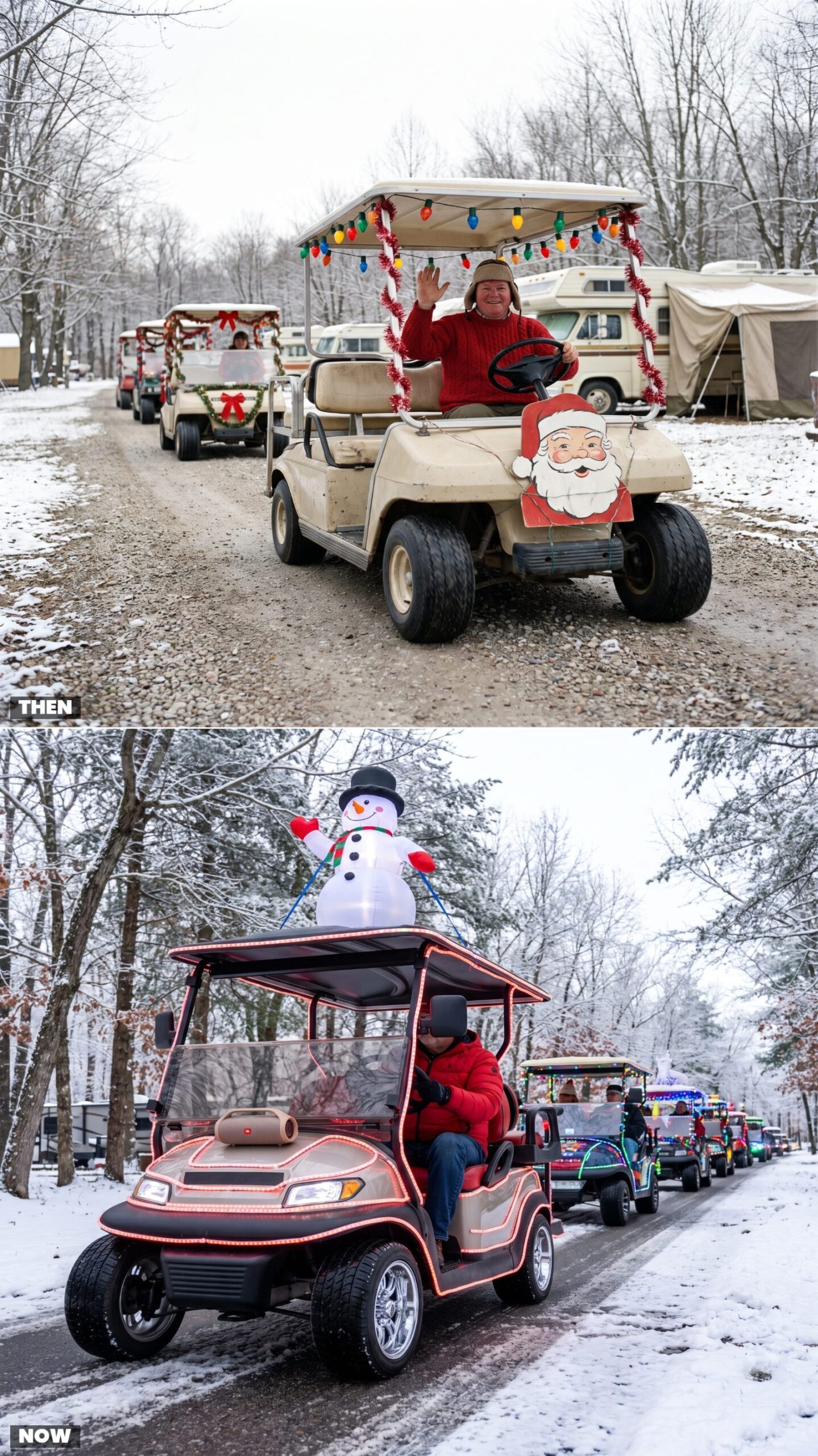 Christmas Golf-Cart Parades: Decorated Utility Carts vs. LED-Covered Custom Cruisers