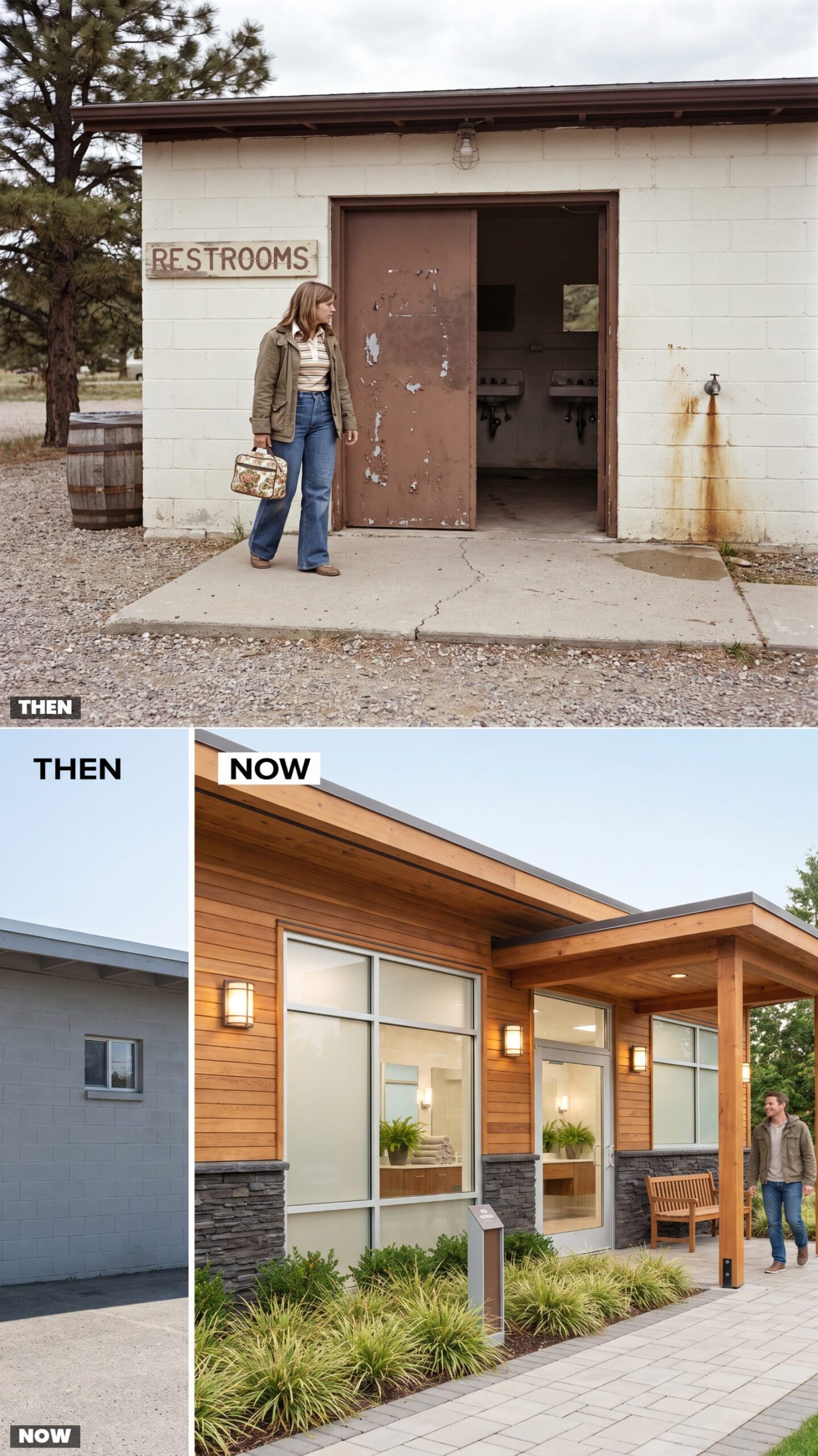 The Cinder-Block Bathhouse vs. Today's Spa-Inspired Comfort Station
