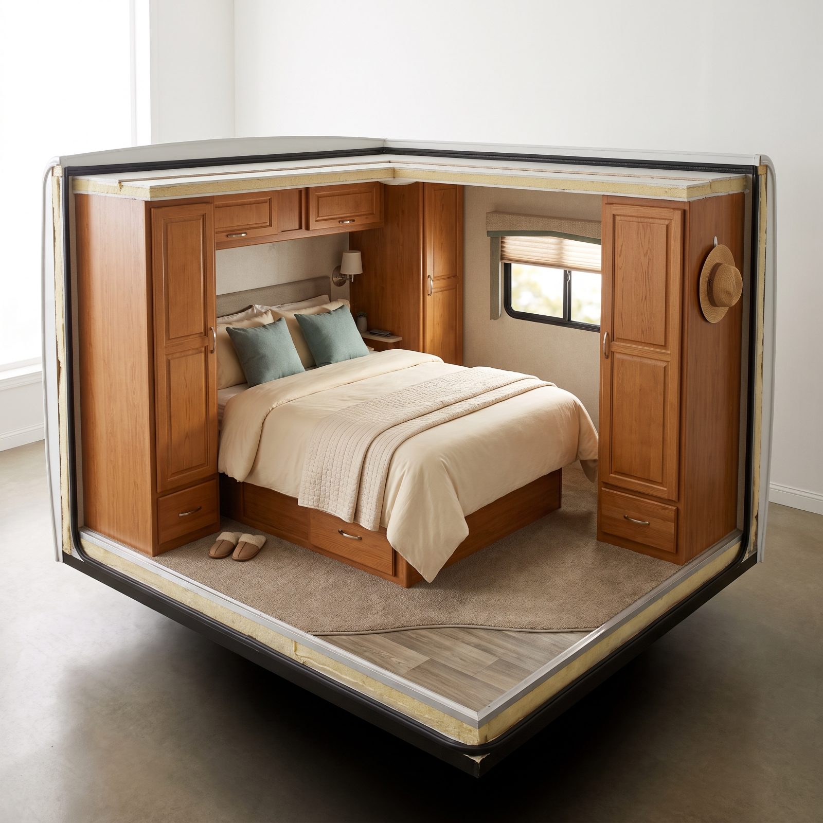 Class C With a Rear Island Bed and Side Wardrobes