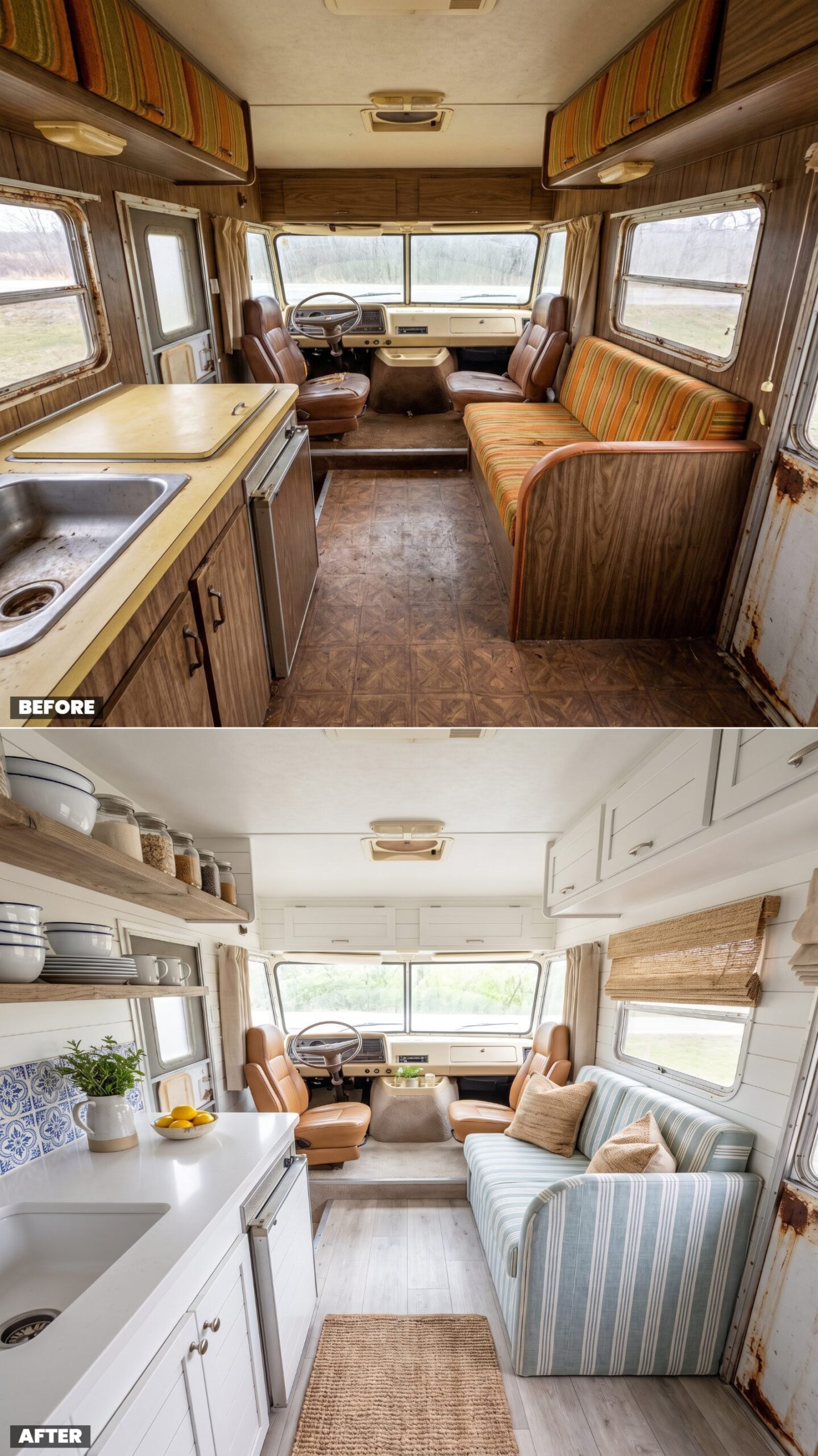 Coastal Linen Galley with Open Shelving