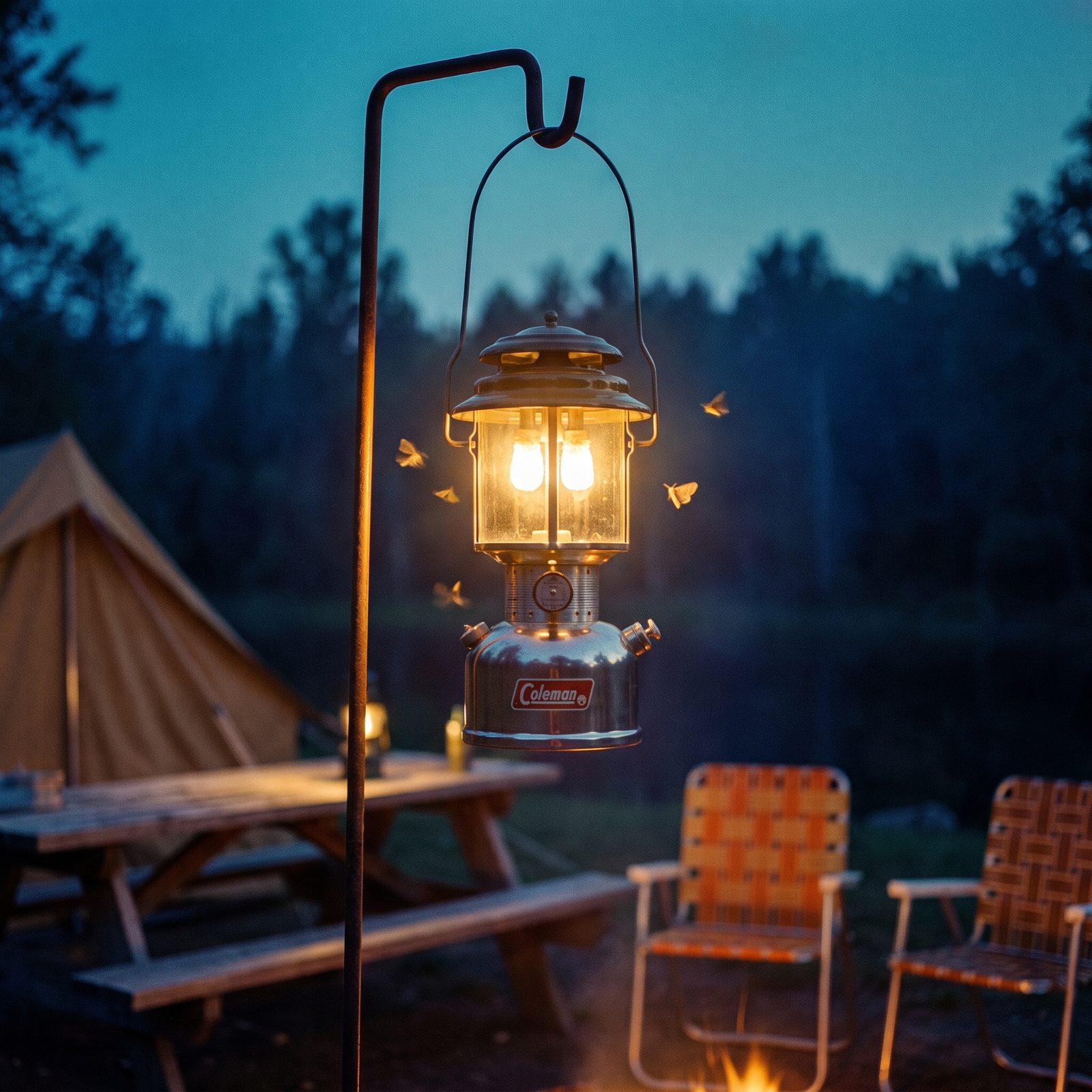 The Coleman Gas Lantern Hissing All Evening