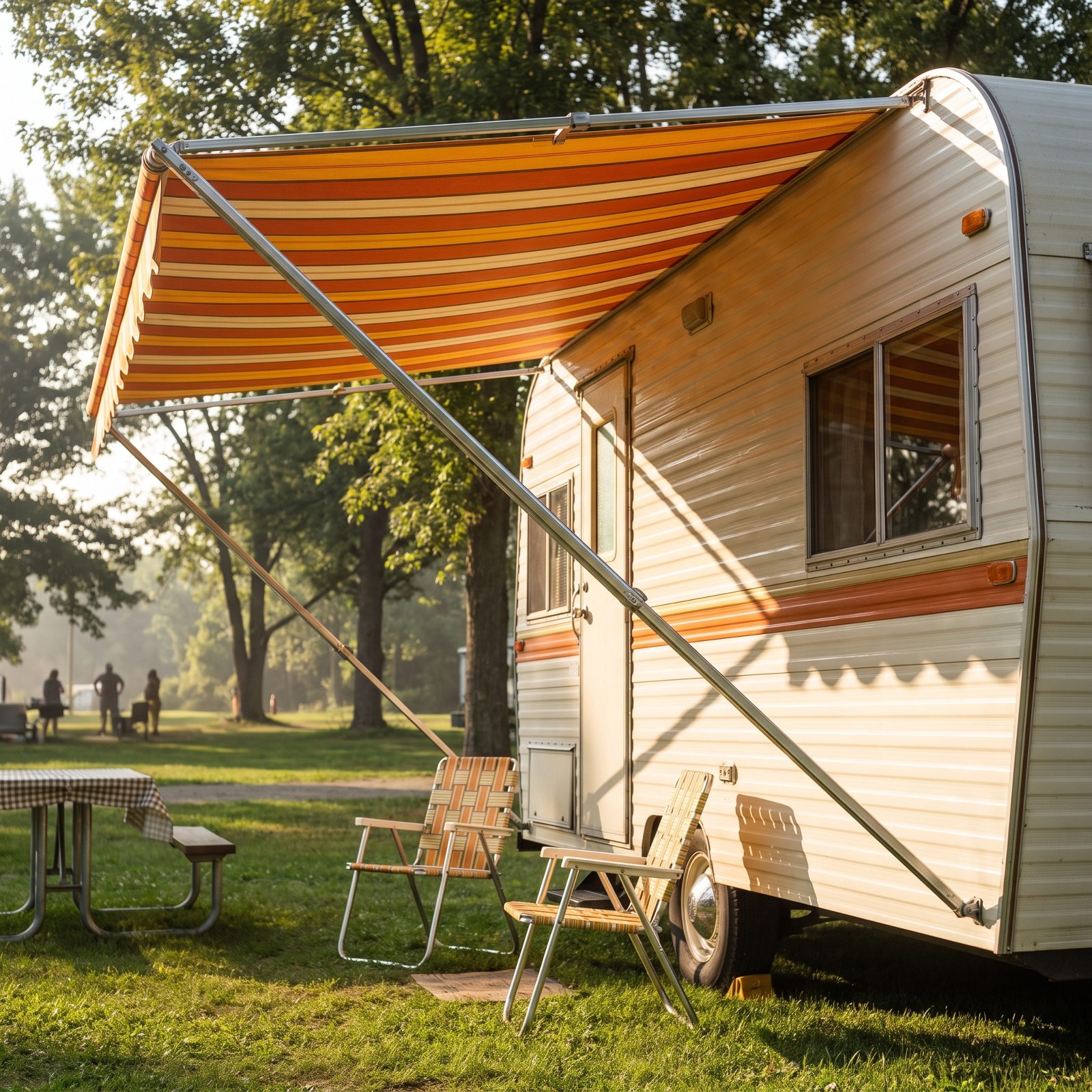Colorful Striped Window Awnings That Shouted Vacation