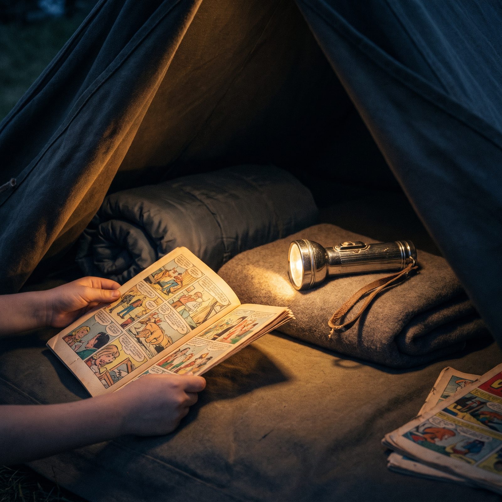 Comic Books Read by Flashlight After Lights-Out