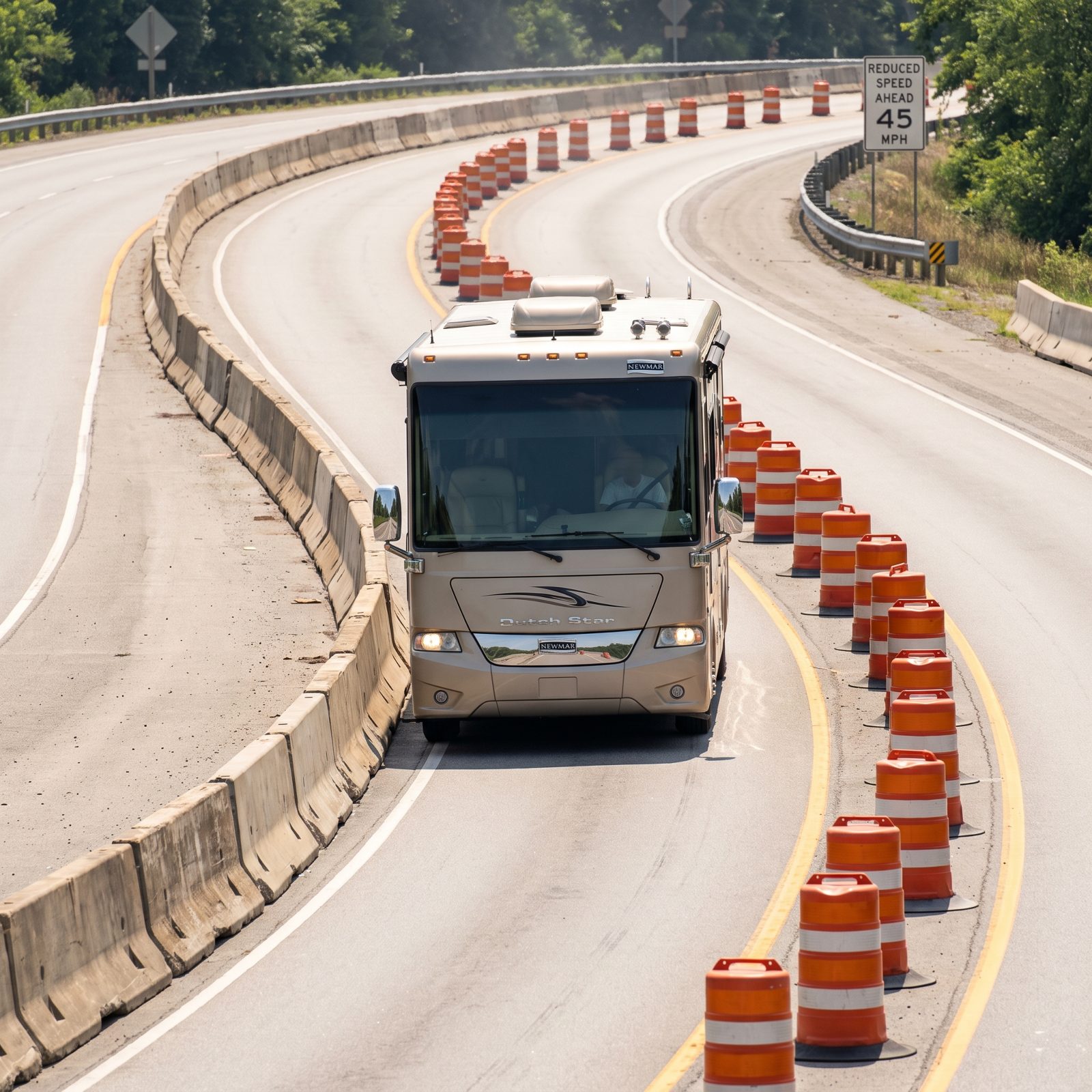 Concrete Barriers in Narrow Work Zones With No Room to Flinch