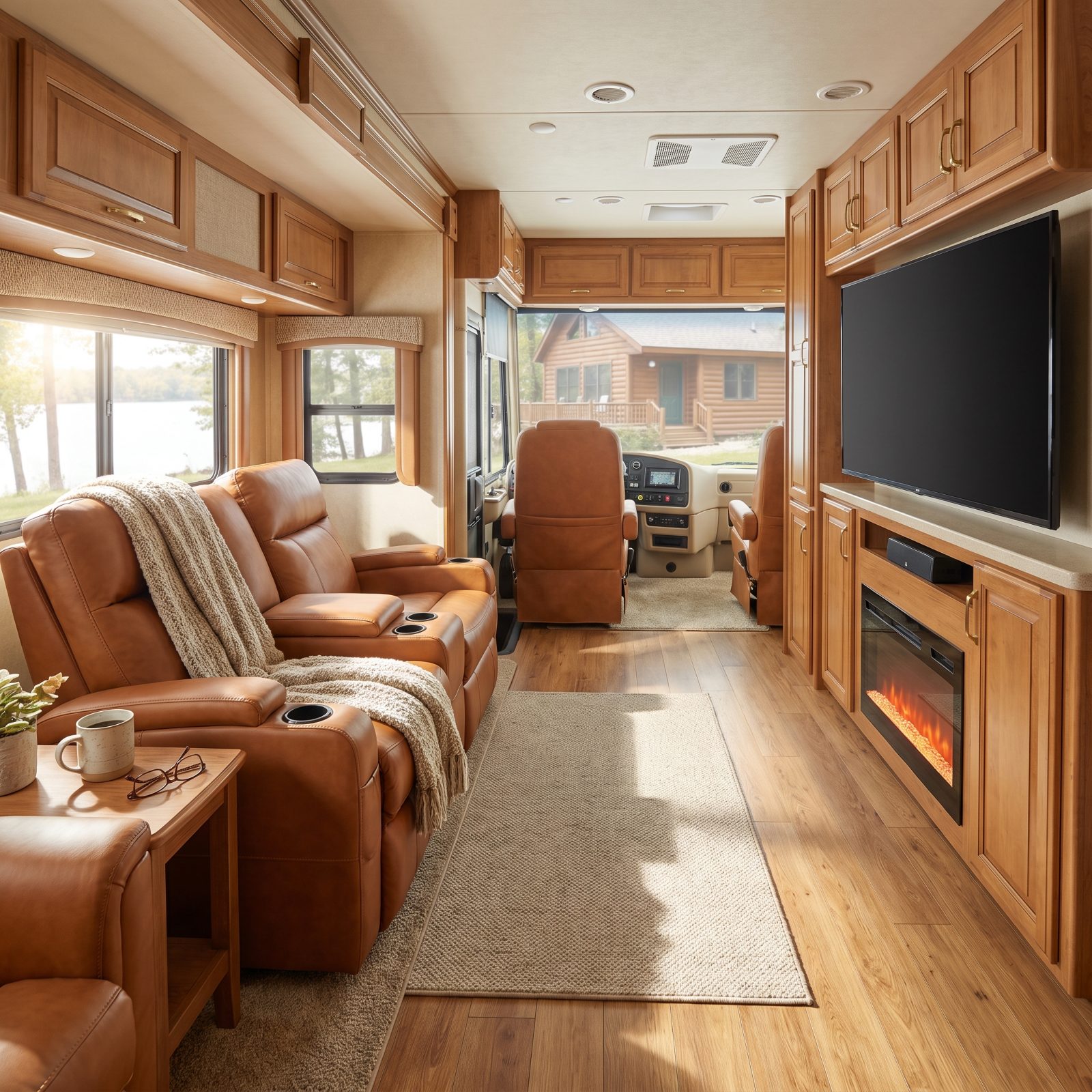 A Couples Coach With Theater Seats Facing the TV, Not the Wall