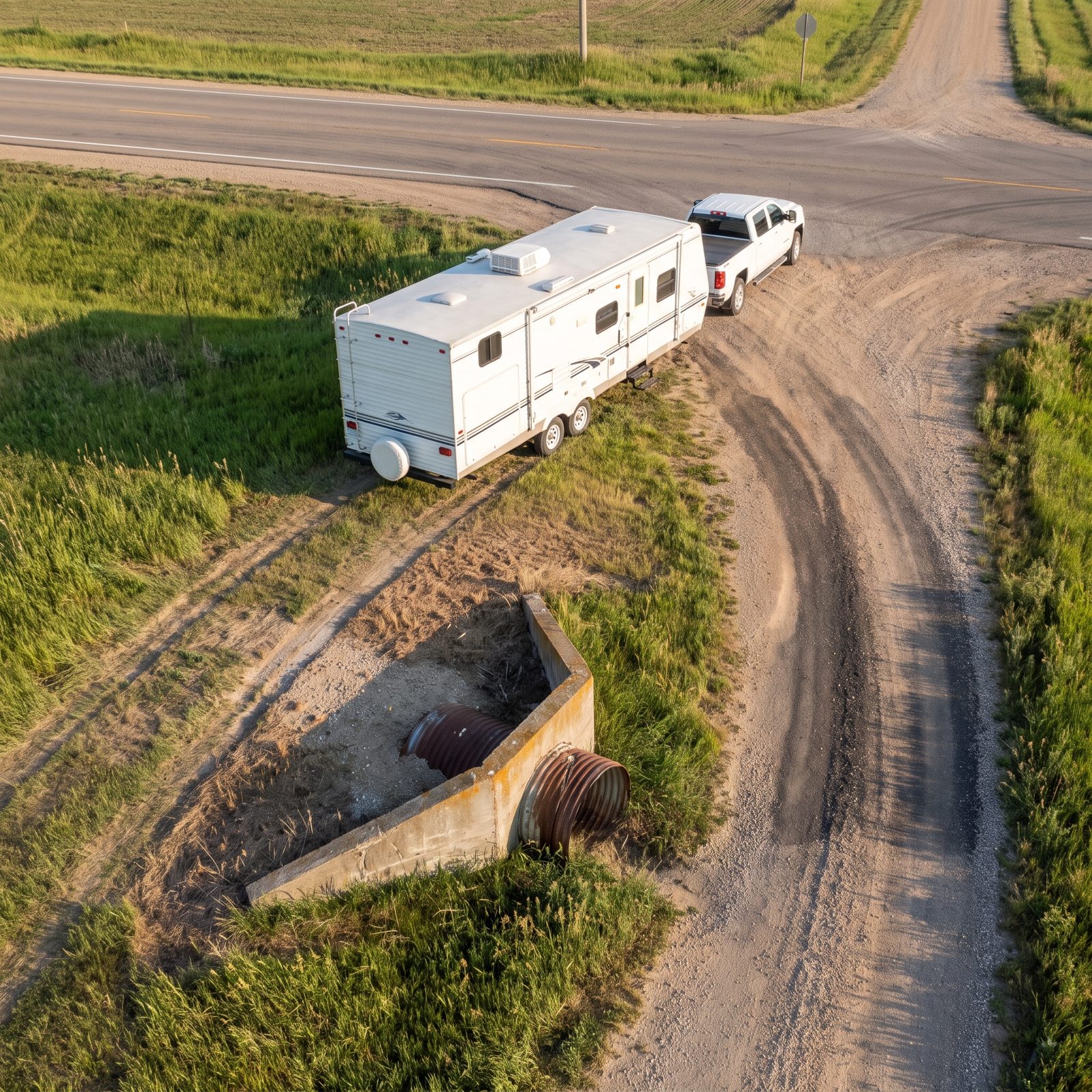Culvert Headwalls at Tight Driveways Where Trailer Wheels Cut the Corner