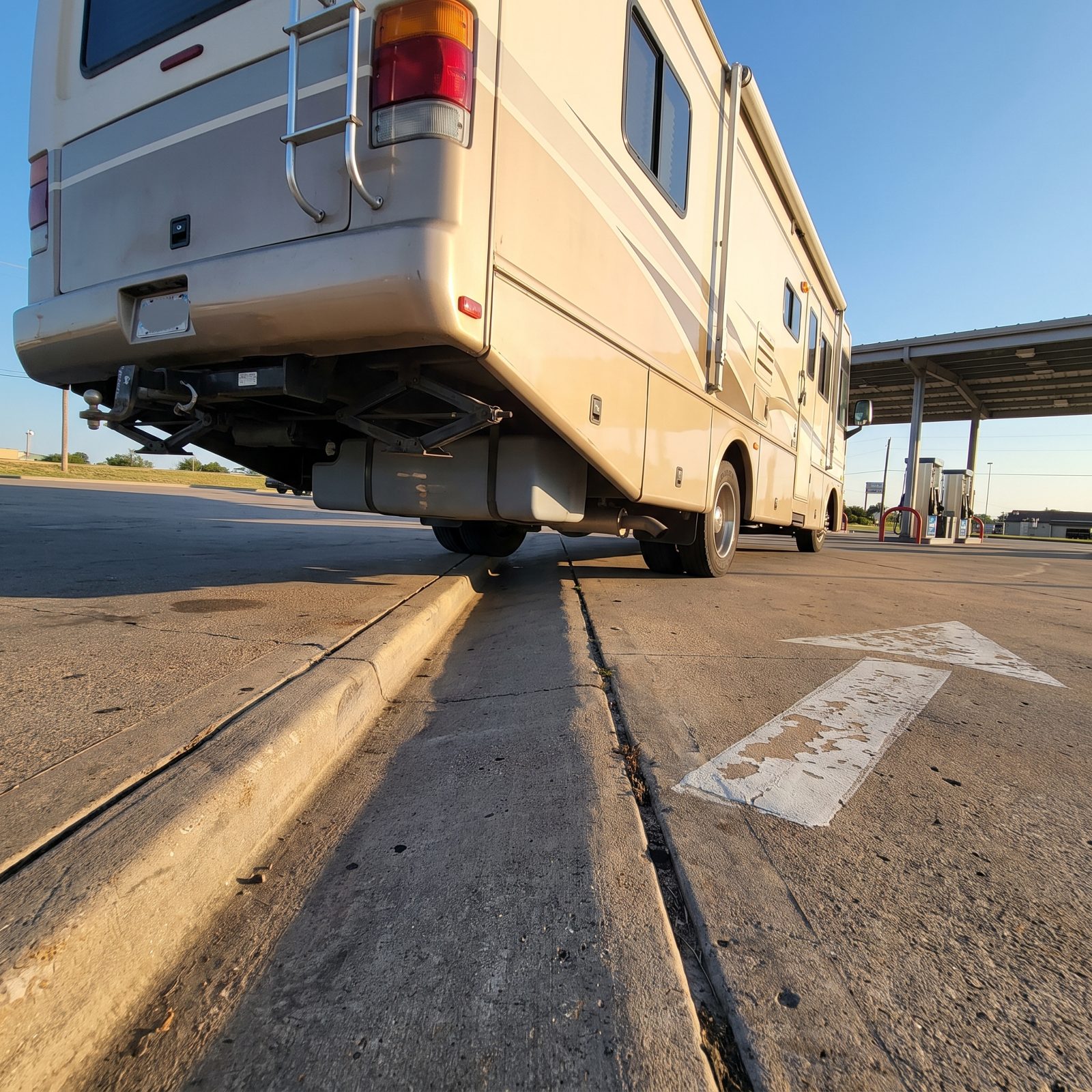 Deep Entrance Gutters and Drainage Dips That Grab the Hitch