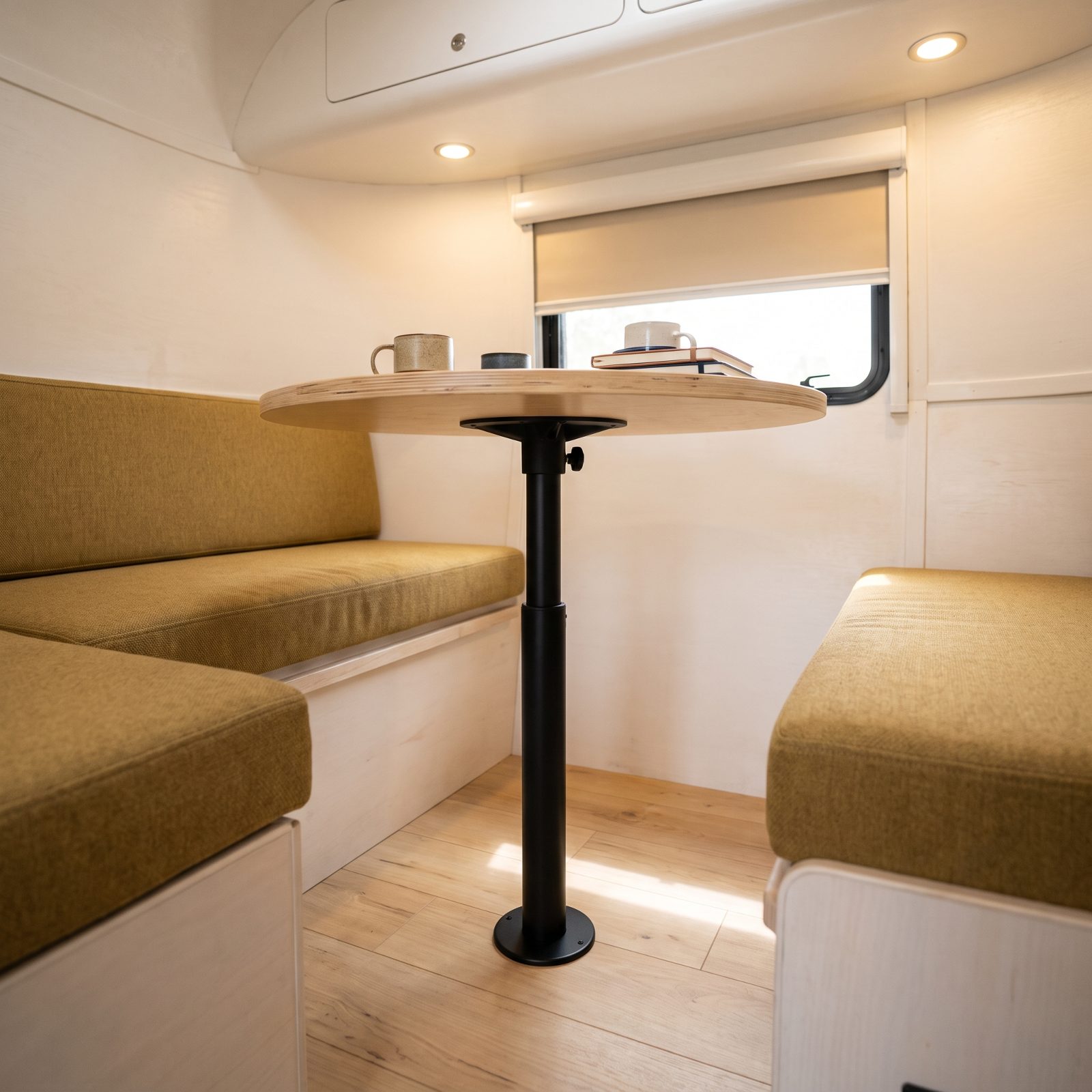 Ditch the Bulky Dinette Pedestal for a Slim Adjustable Table Mount
