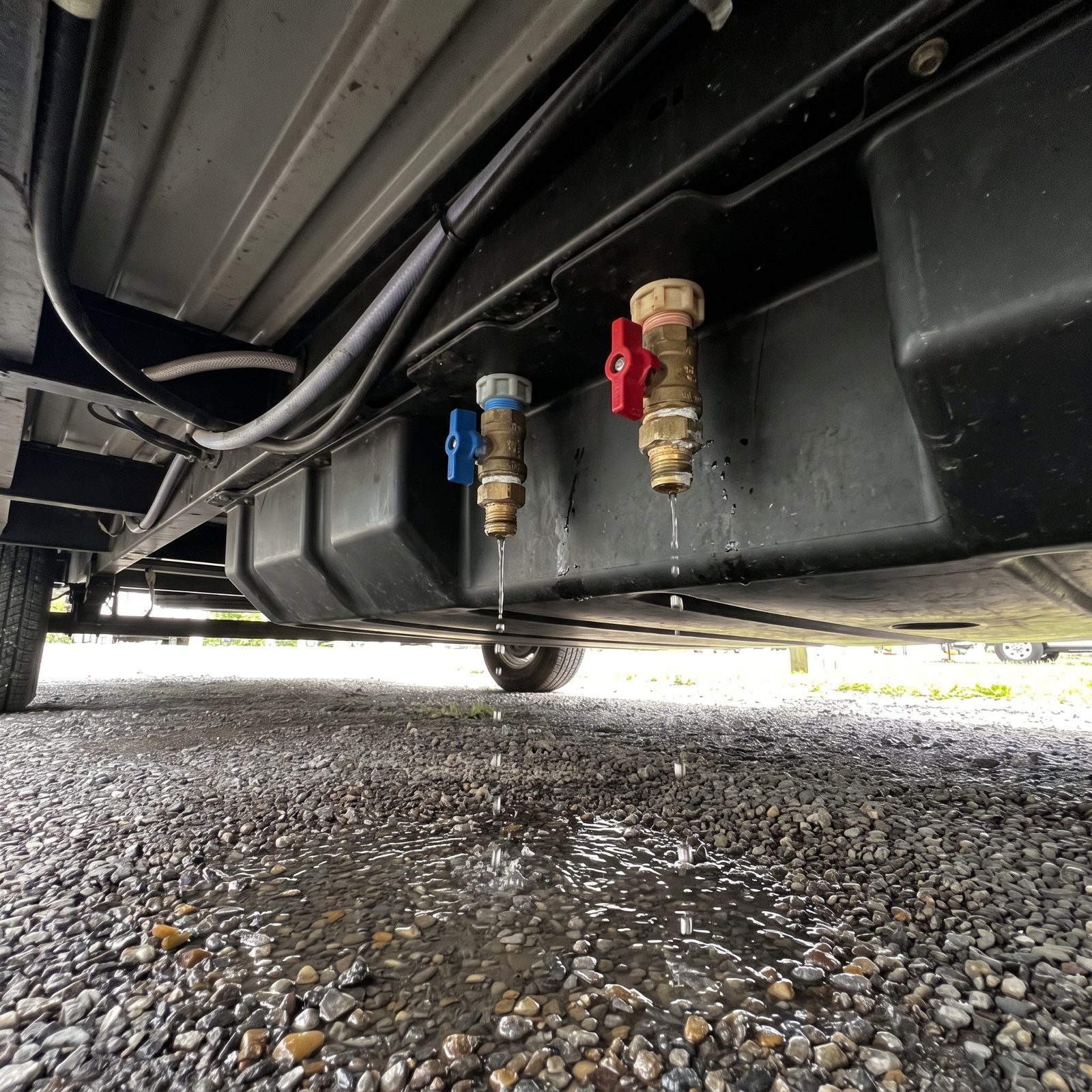 Drain the Freshwater Tank and Crack Open Both Low-Point Drains