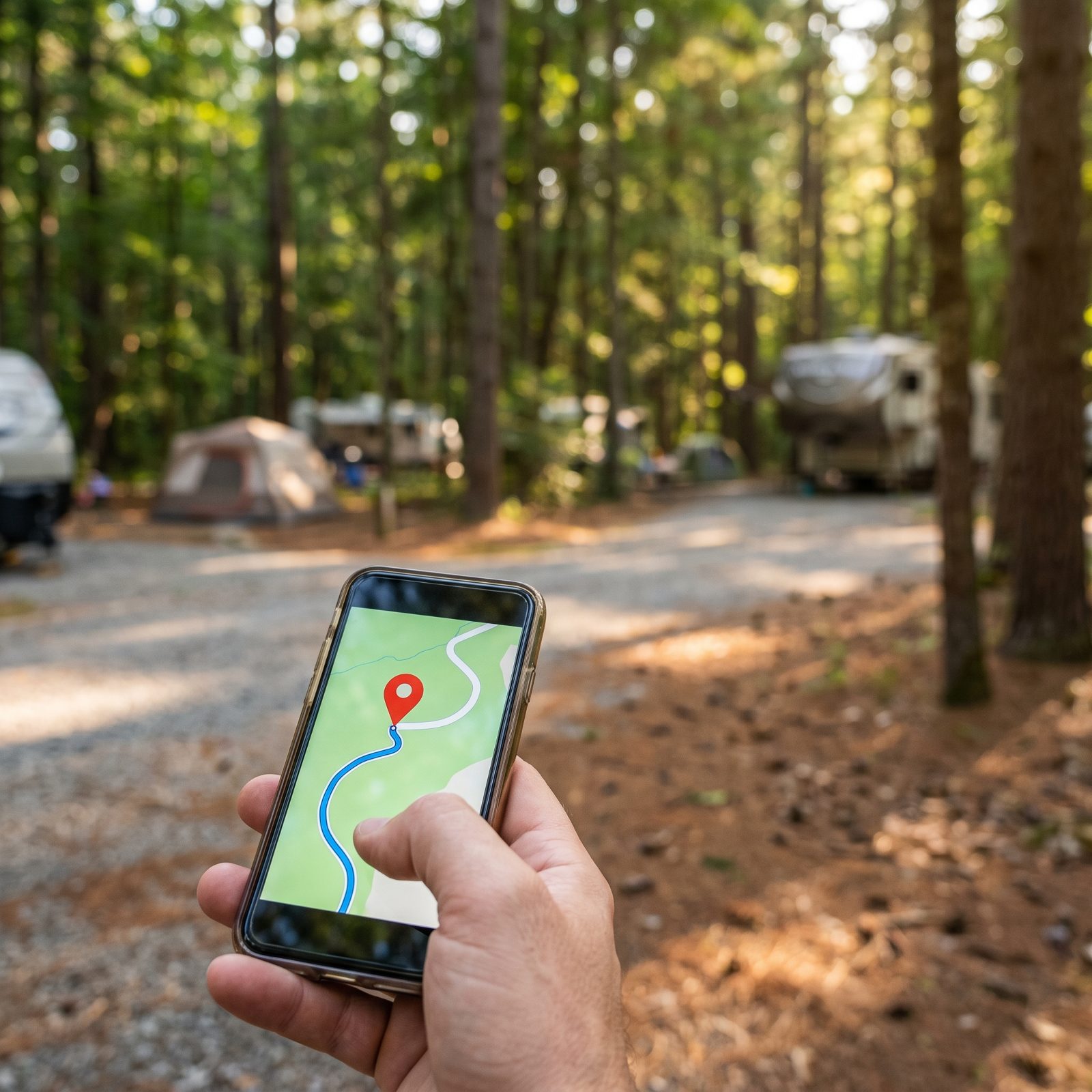 Drop a Map Pin on the Campsite Before Exploring on Foot