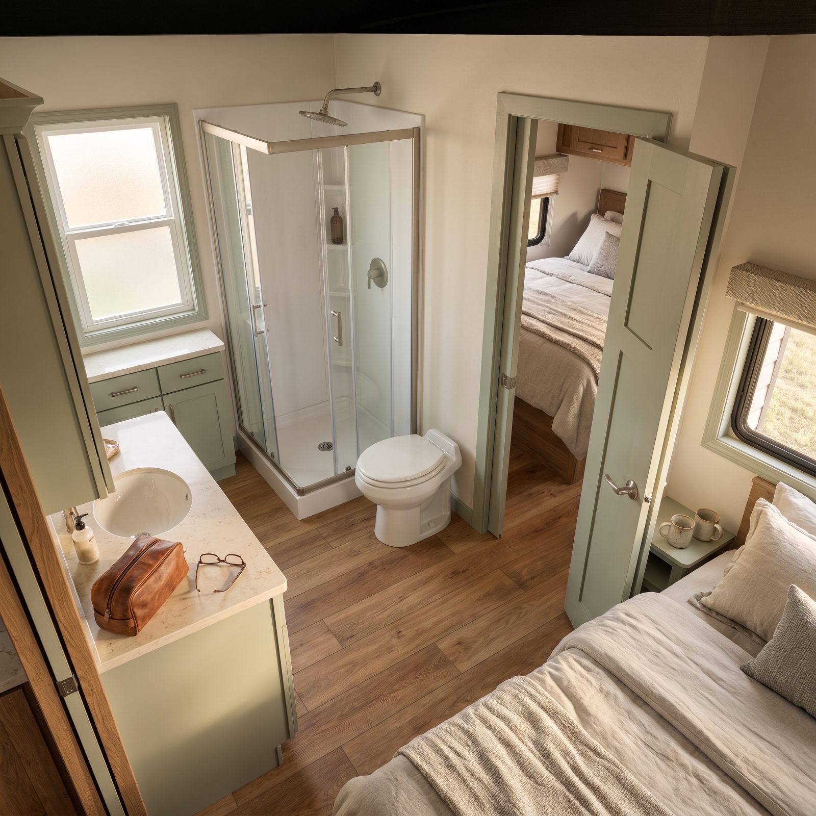 The Dual-Entry Bathroom That Opens From Both the Hall and the Bedroom