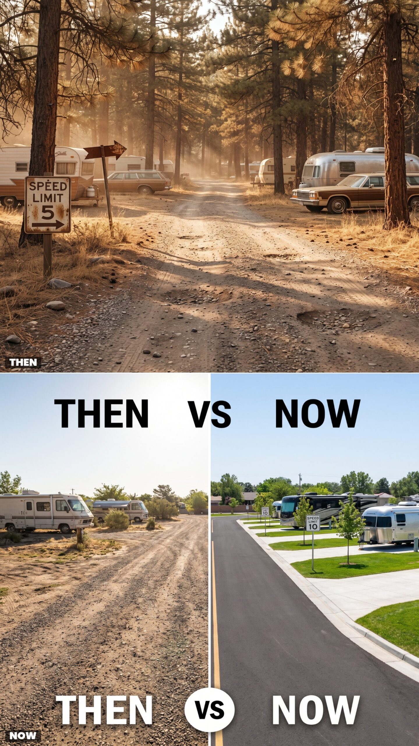 The Dusty Camp Road vs. the Paved, Curbed Resort Loop