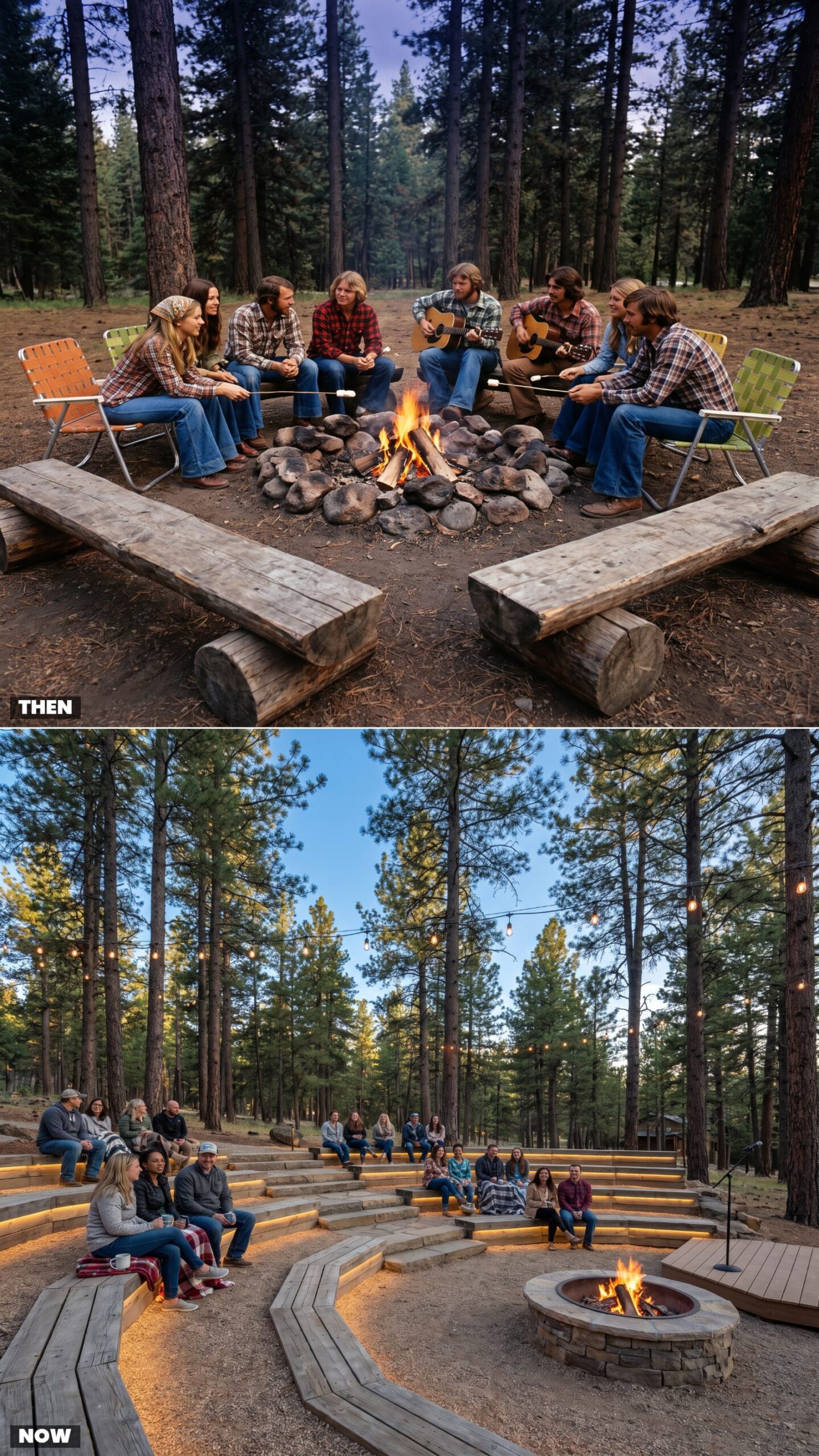The Evening Campfire Circle vs. Today's Amphitheater-Style Gathering Area