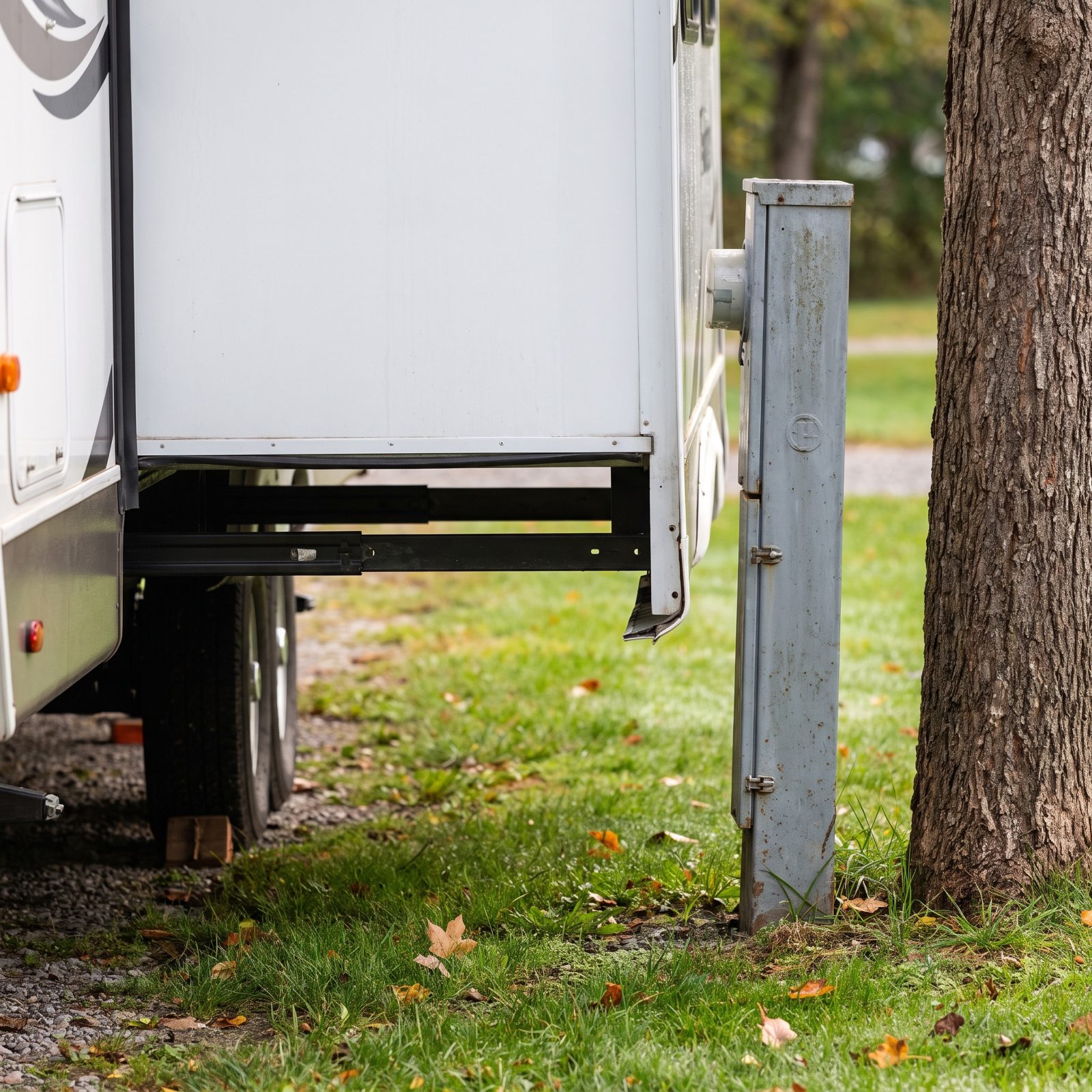 Extending a Slide Without Measuring Clearance Can Hit a Pedestal or Tree