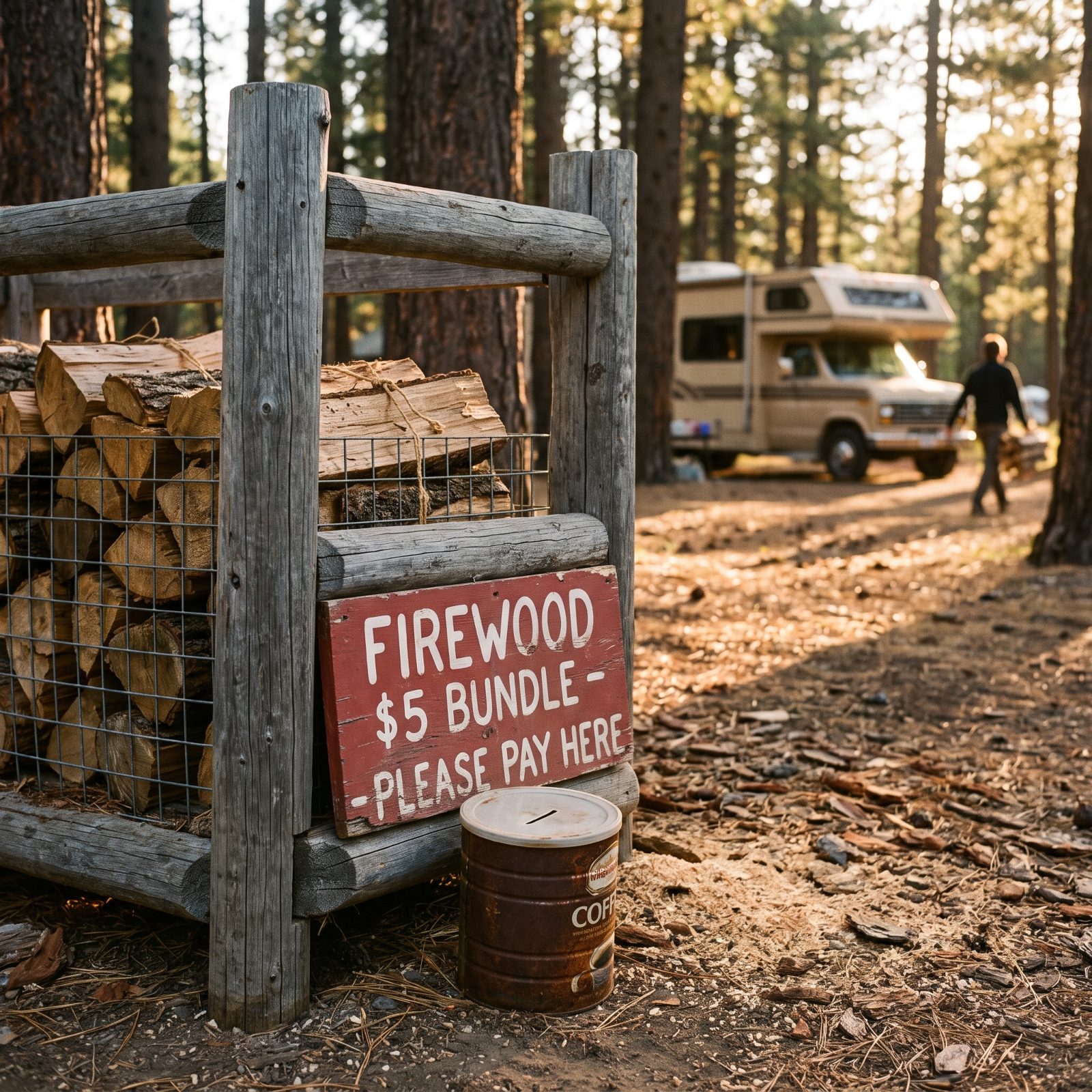 Firewood Bought From an Honor-System Rack