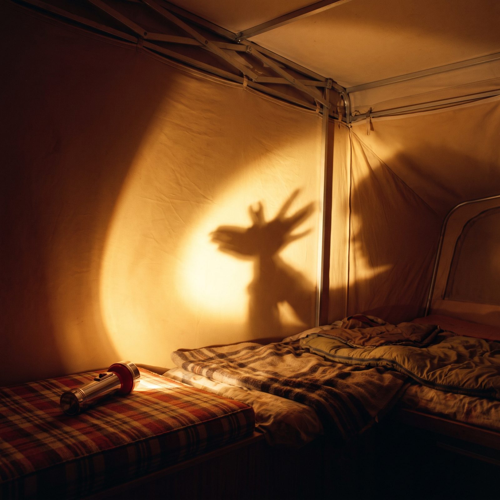 Flashlight Shadows Dancing Across the Canvas