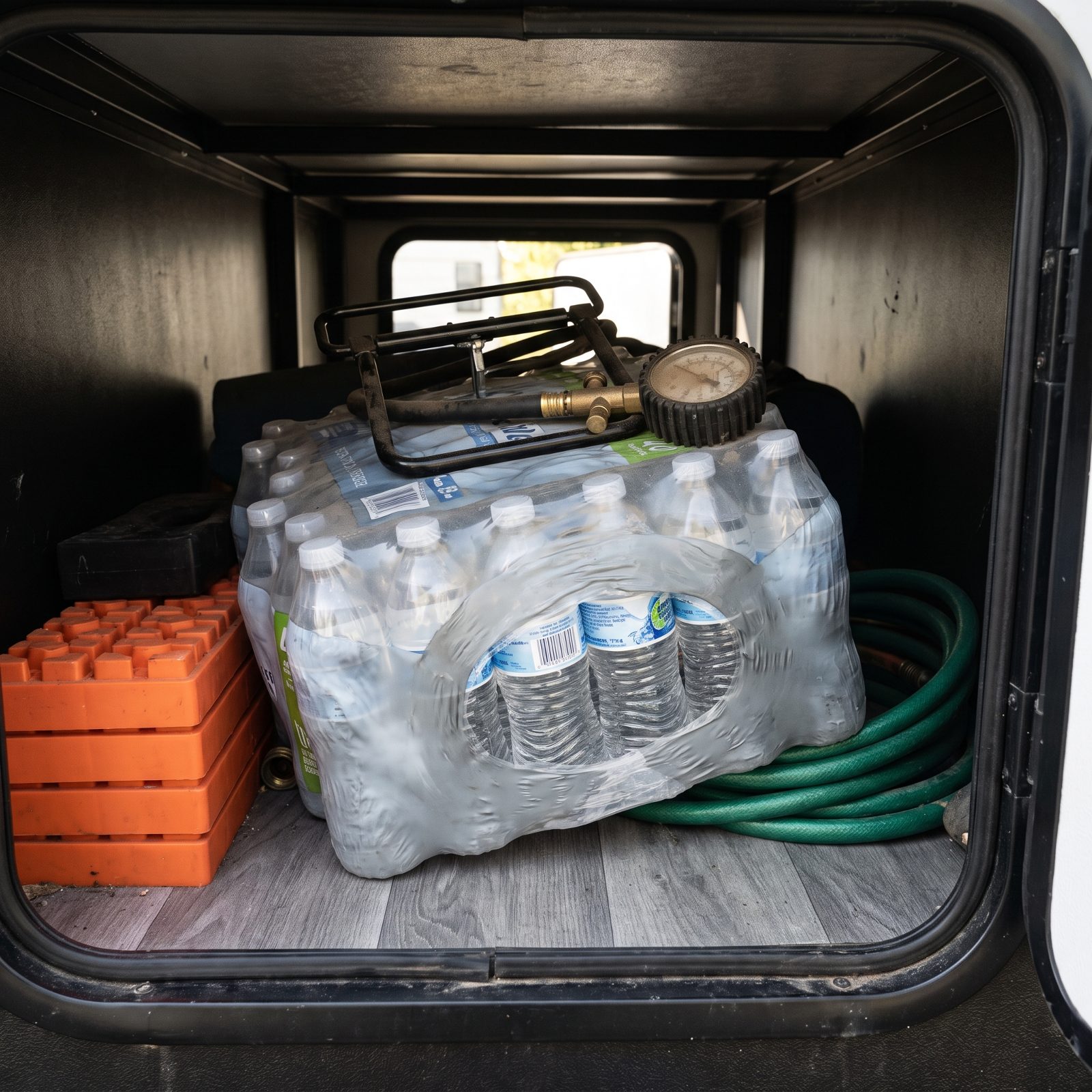 Flats of Bottled Water Riding Dead Weight