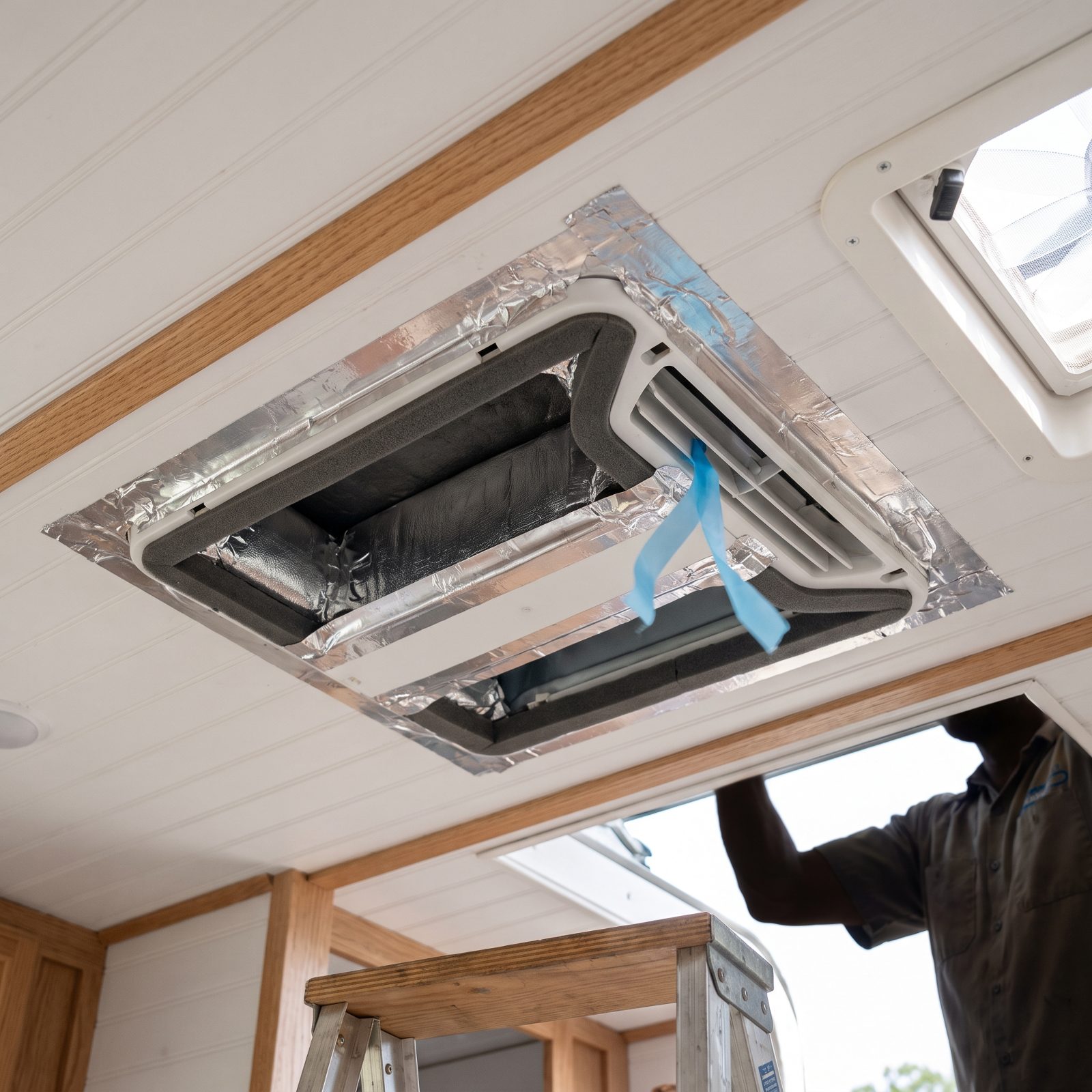 Foil HVAC Tape That Seals Leaks Around the Air-Conditioner Plenum