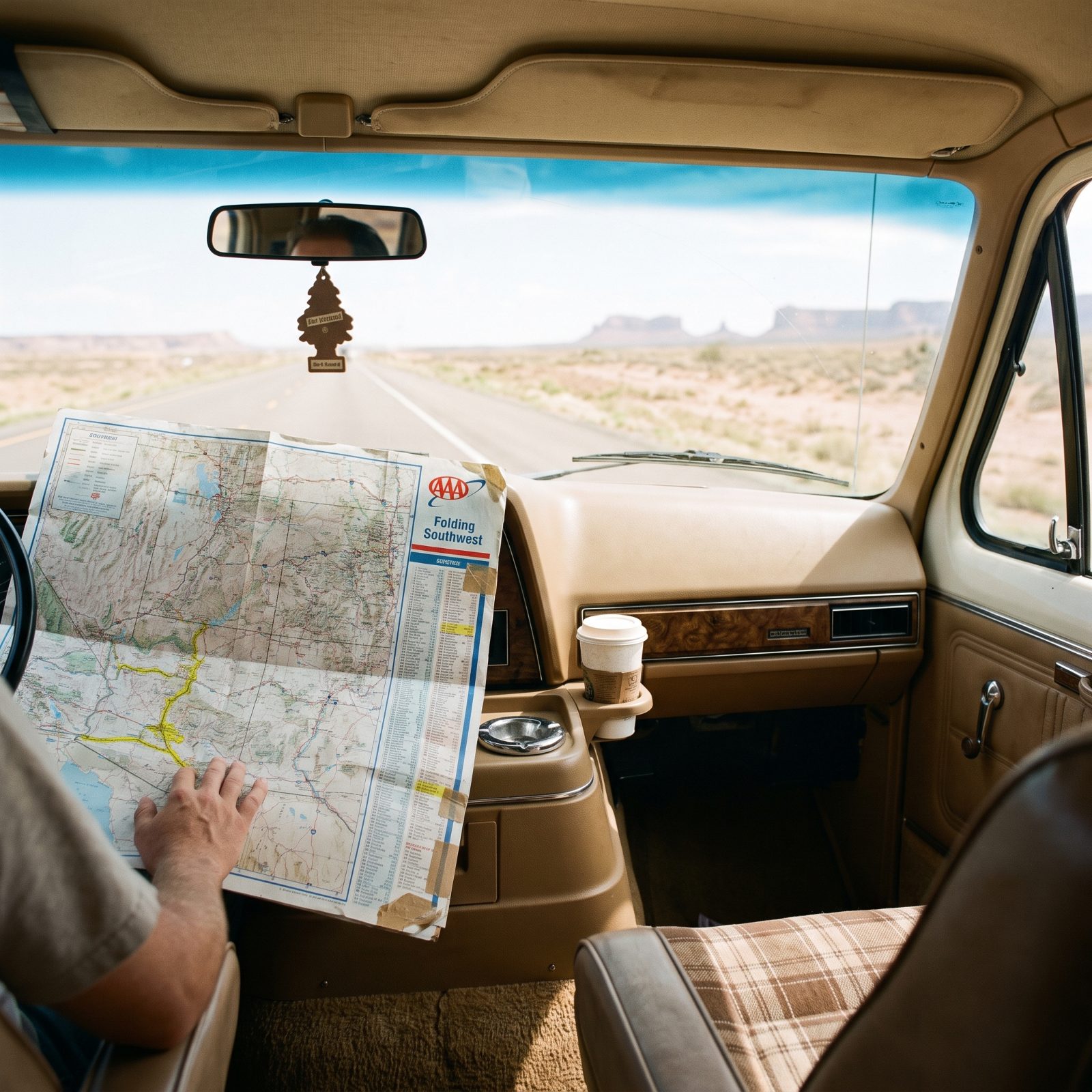 The Folding Paper Map Spread Across the Dashboard