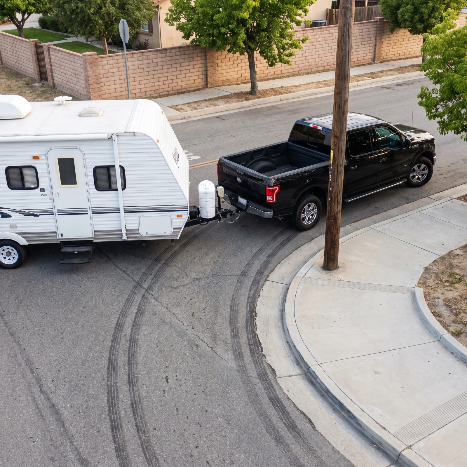 Forgetting How Far the Trailer Cuts Inside a Turn