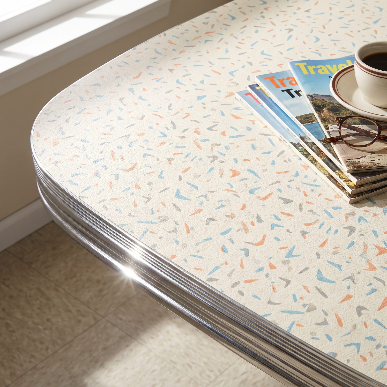 A Formica Table With Chrome Edging