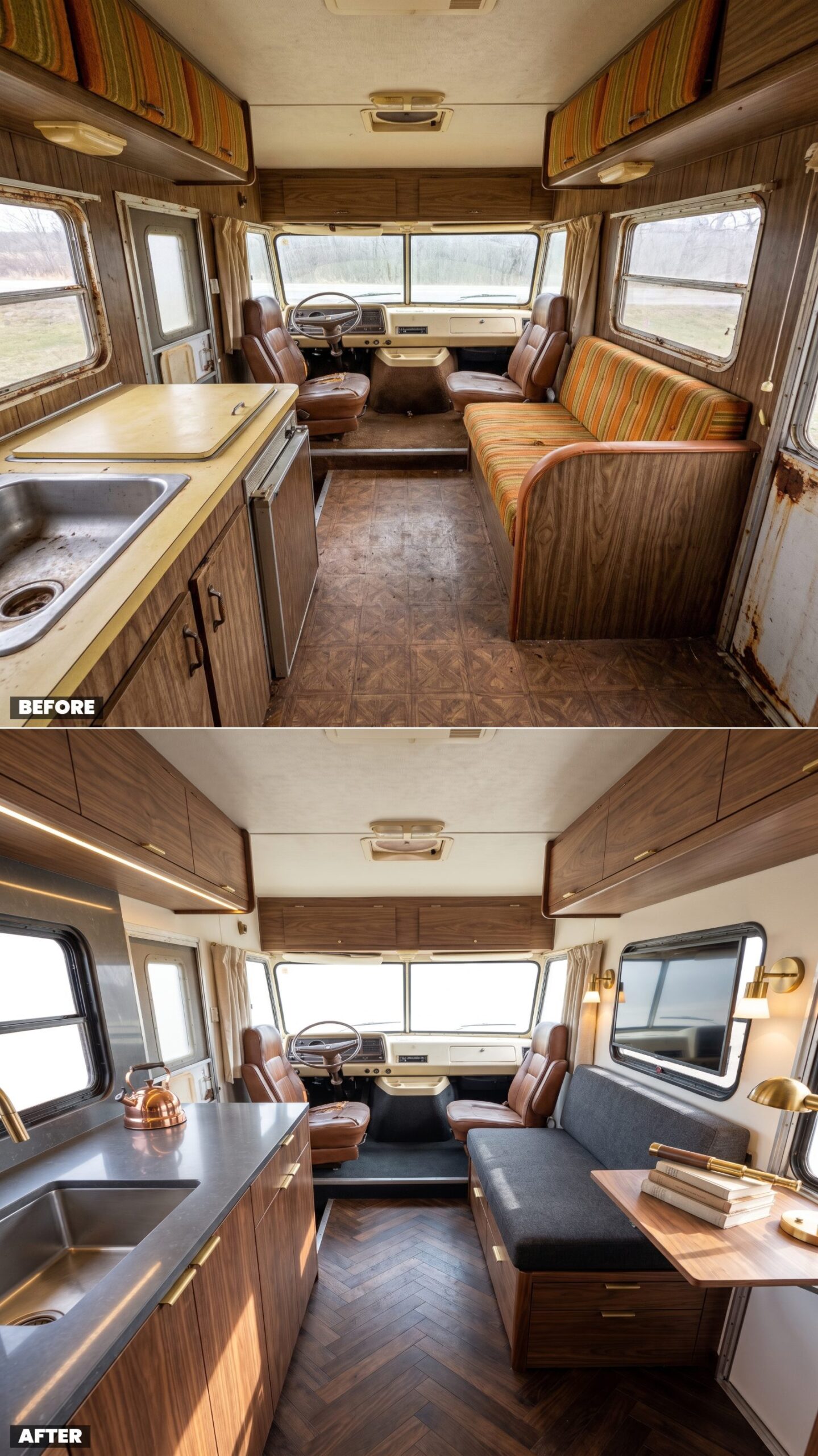 Full-Time Command Cabin in Slate, Walnut, and Smart Storage