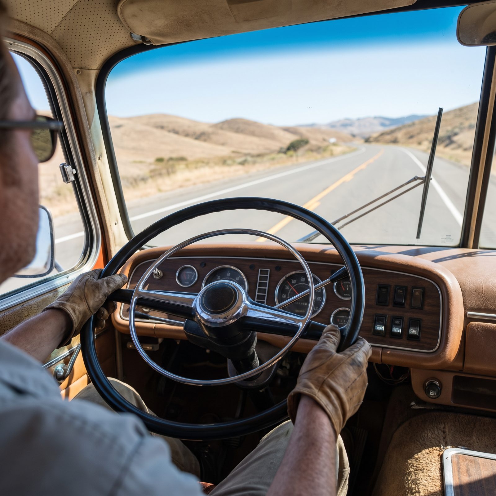 A Giant, Thin-Rimmed Steering Wheel