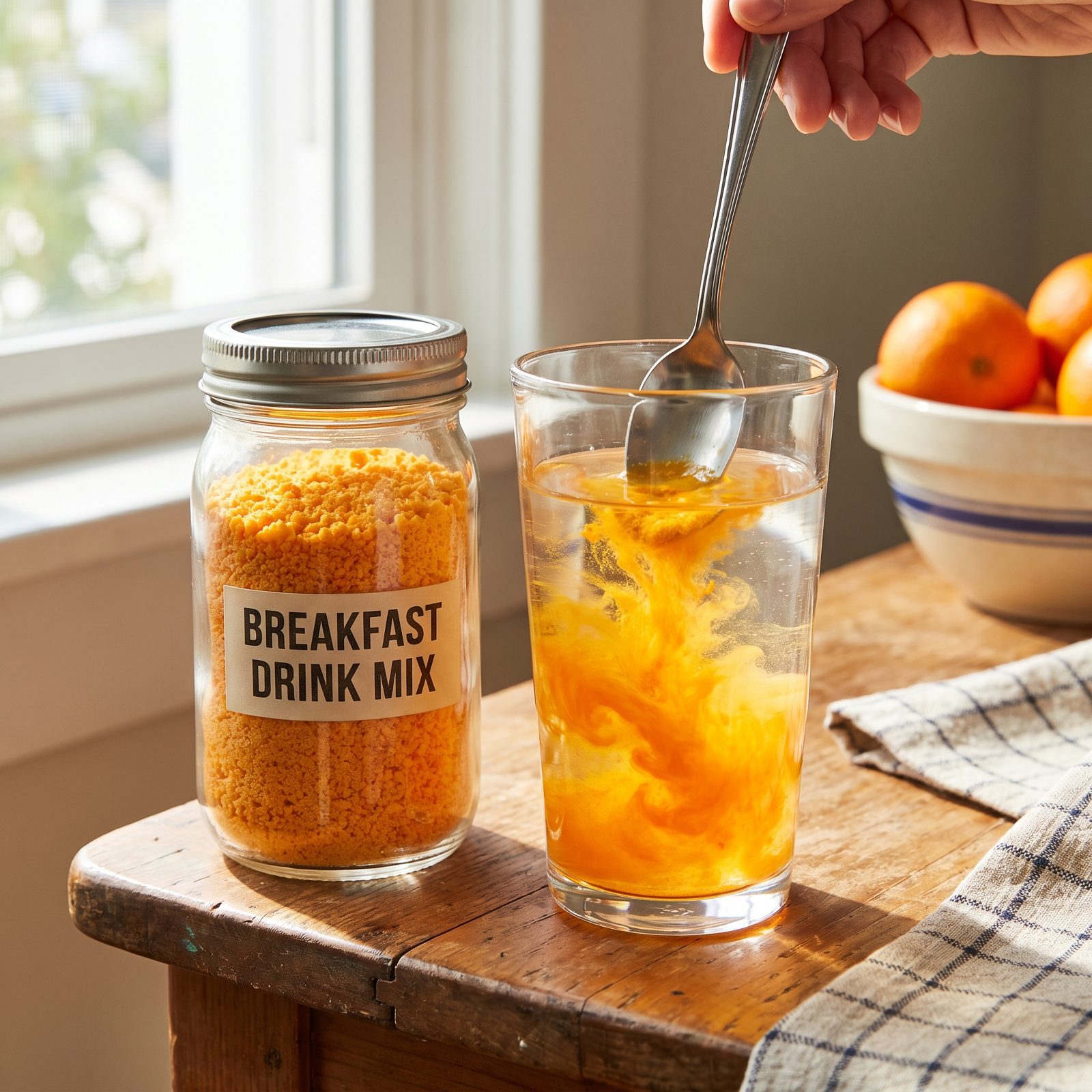 The Glass Jar of Tang Breakfast Drink Mix