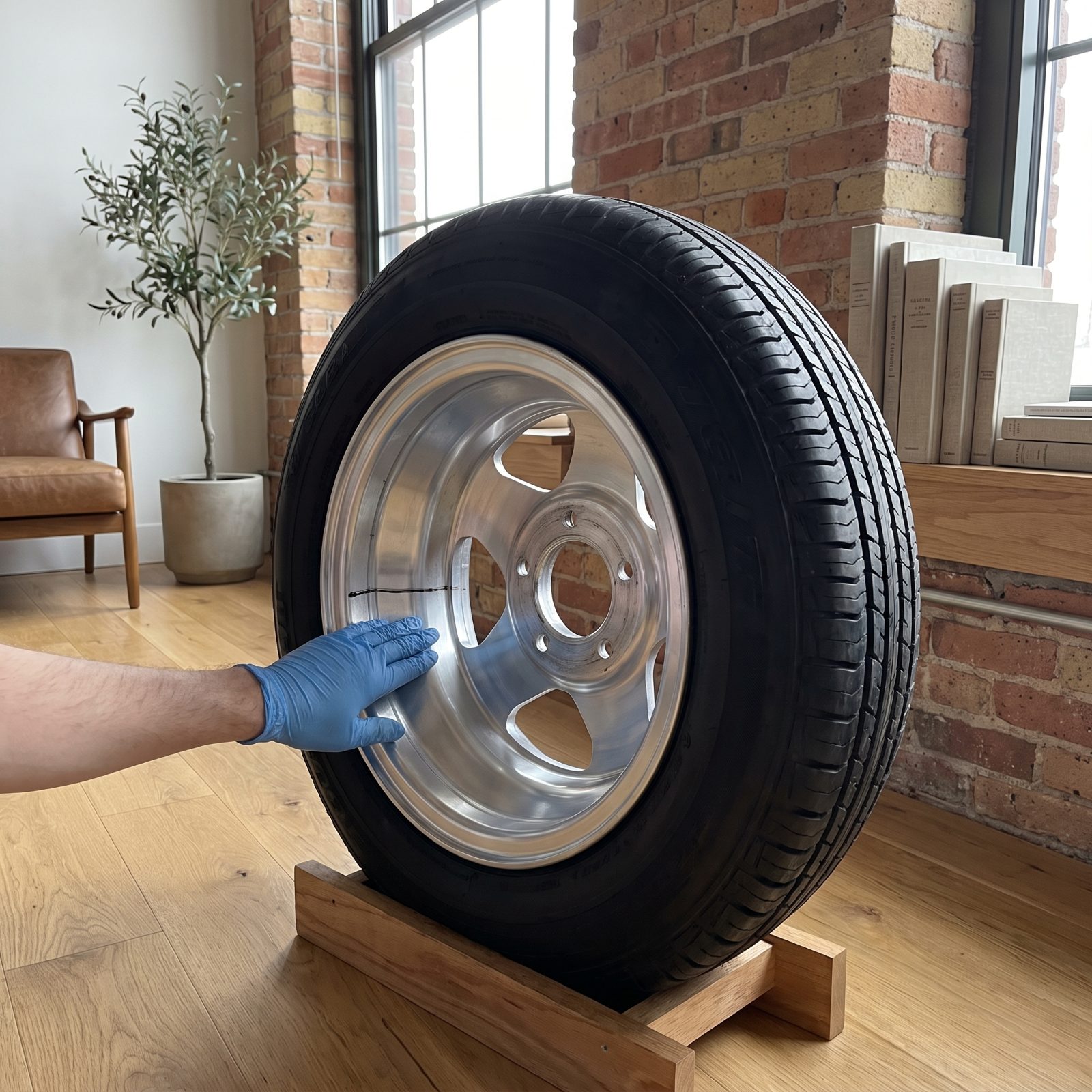 Grease Sprayed Across the Inside of a Wheel