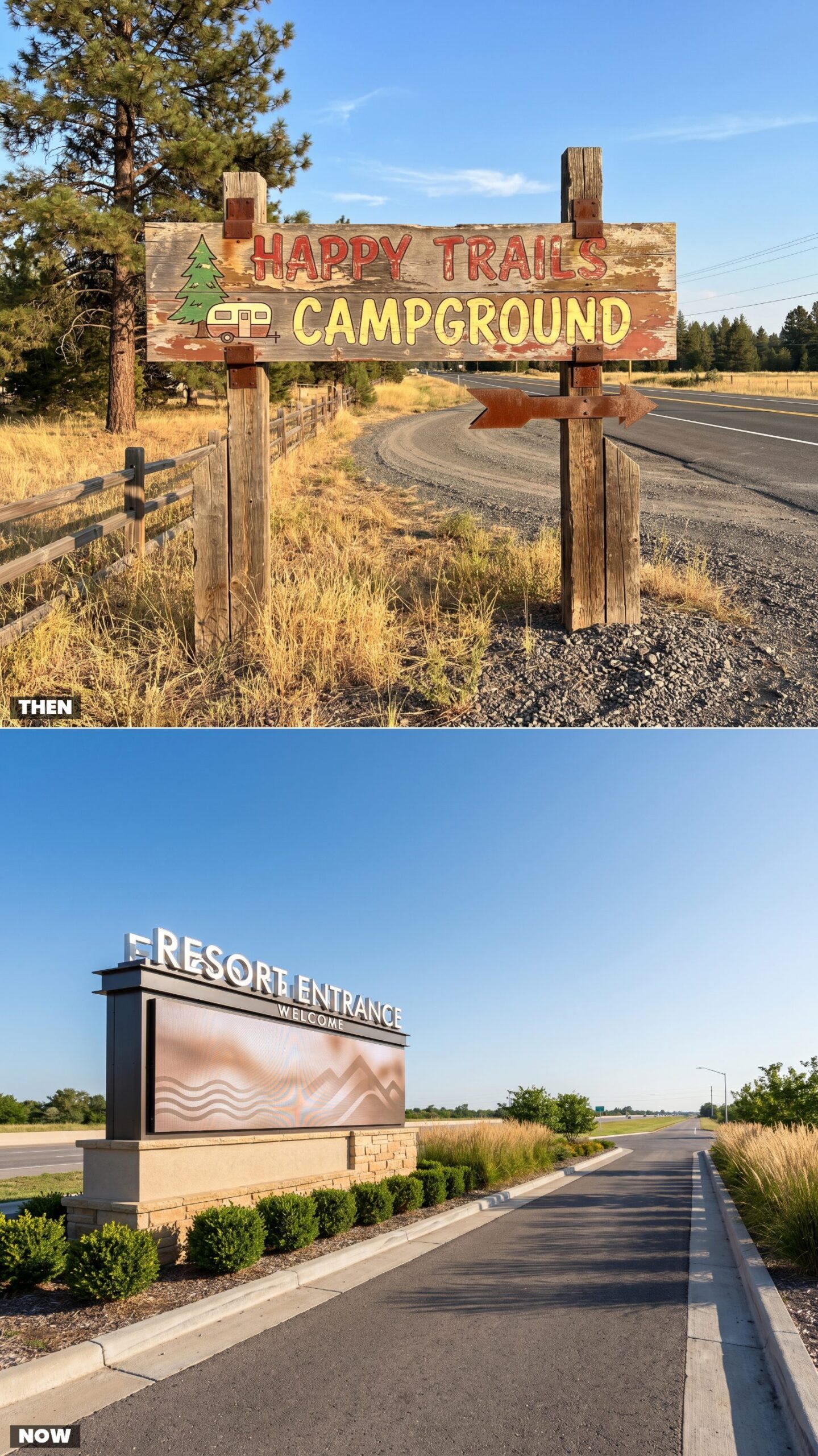 The Hand-Painted Highway Sign vs. the Illuminated Digital Entrance