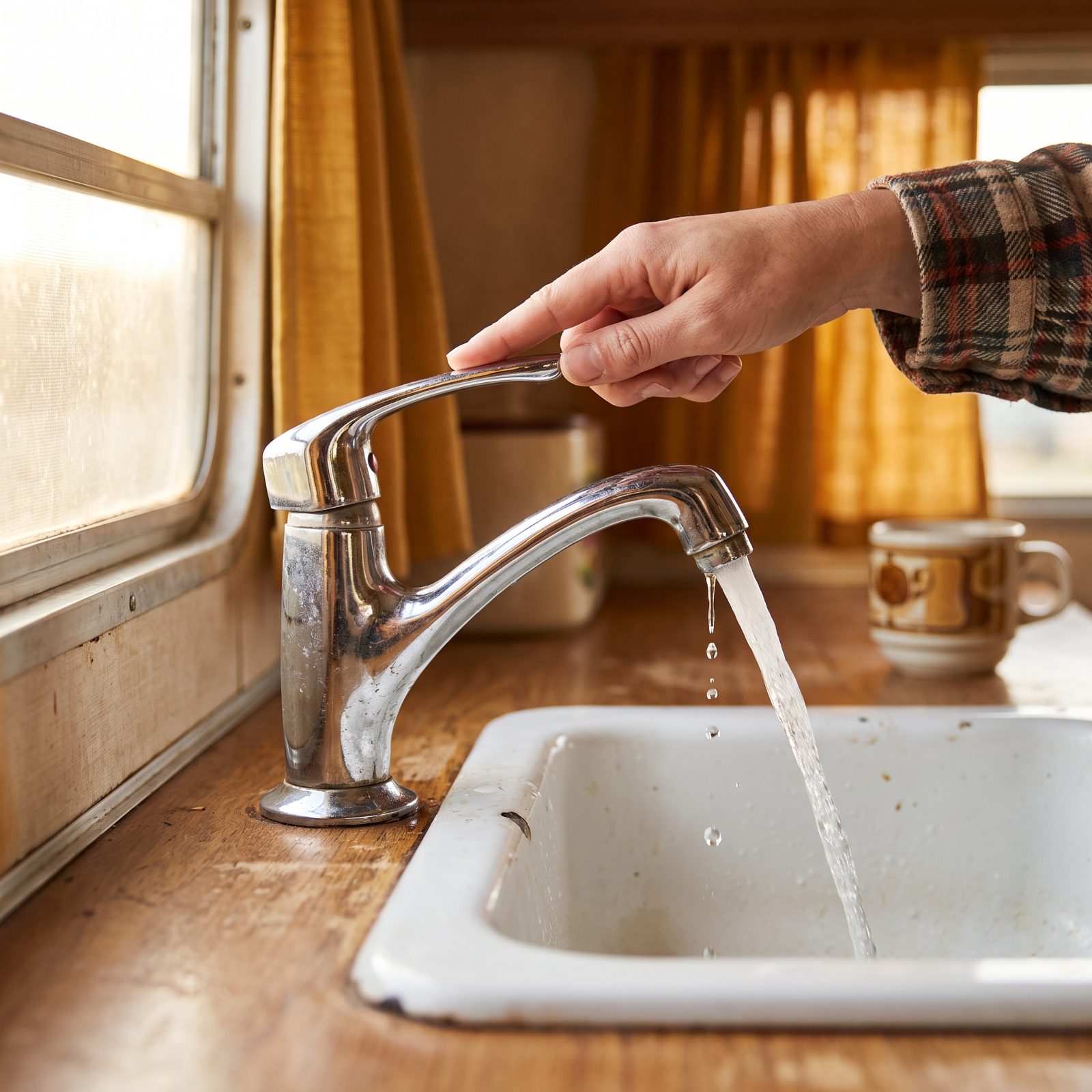 A Hand-Pumped Water Faucet