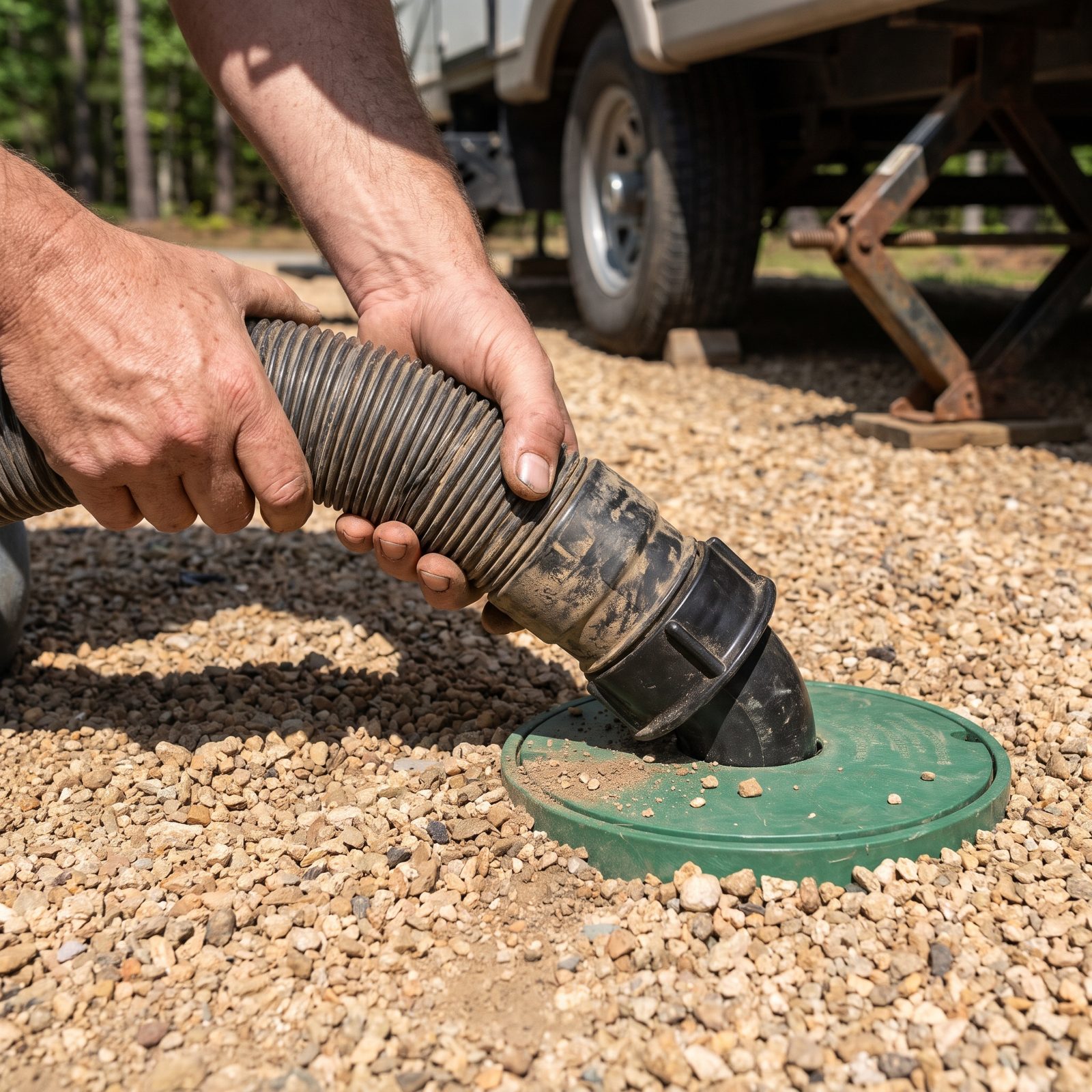 Handling the Sewer Hose With Bare Hands