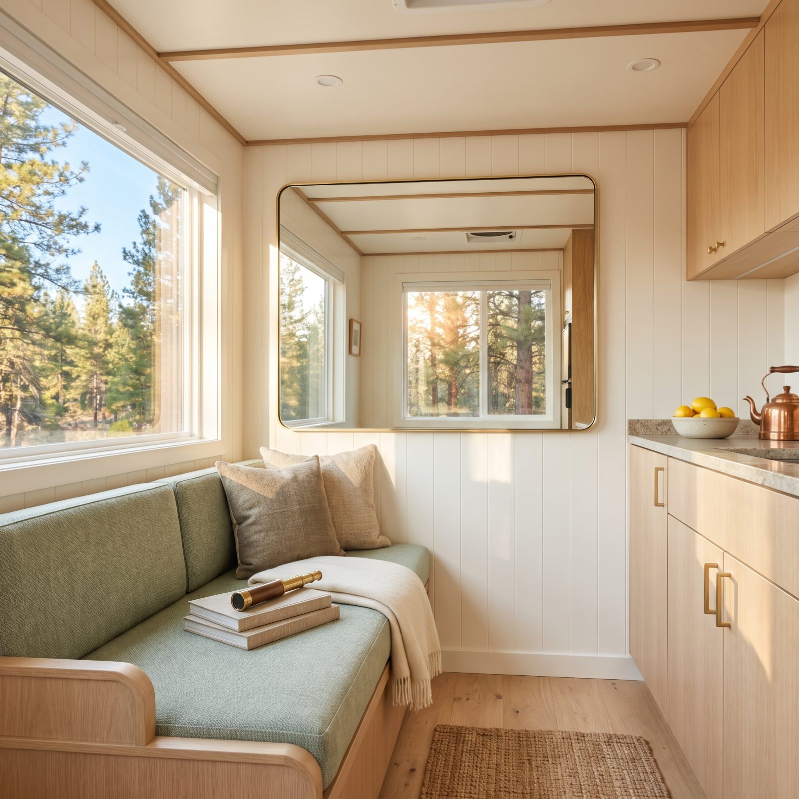 Hang a Big Mirror Across From the Main Window to Double the View