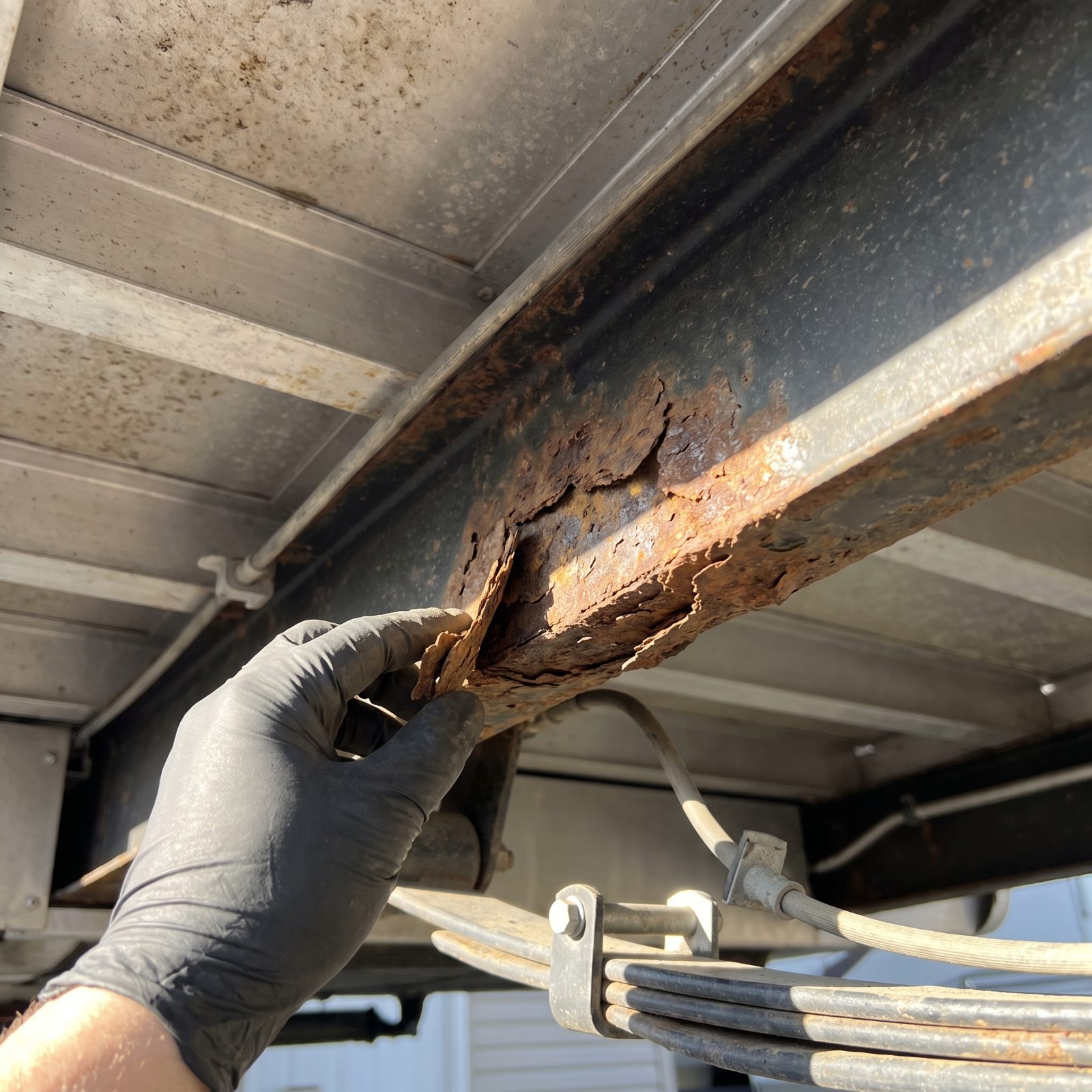 Heavy Flaking Rust on the Main Frame