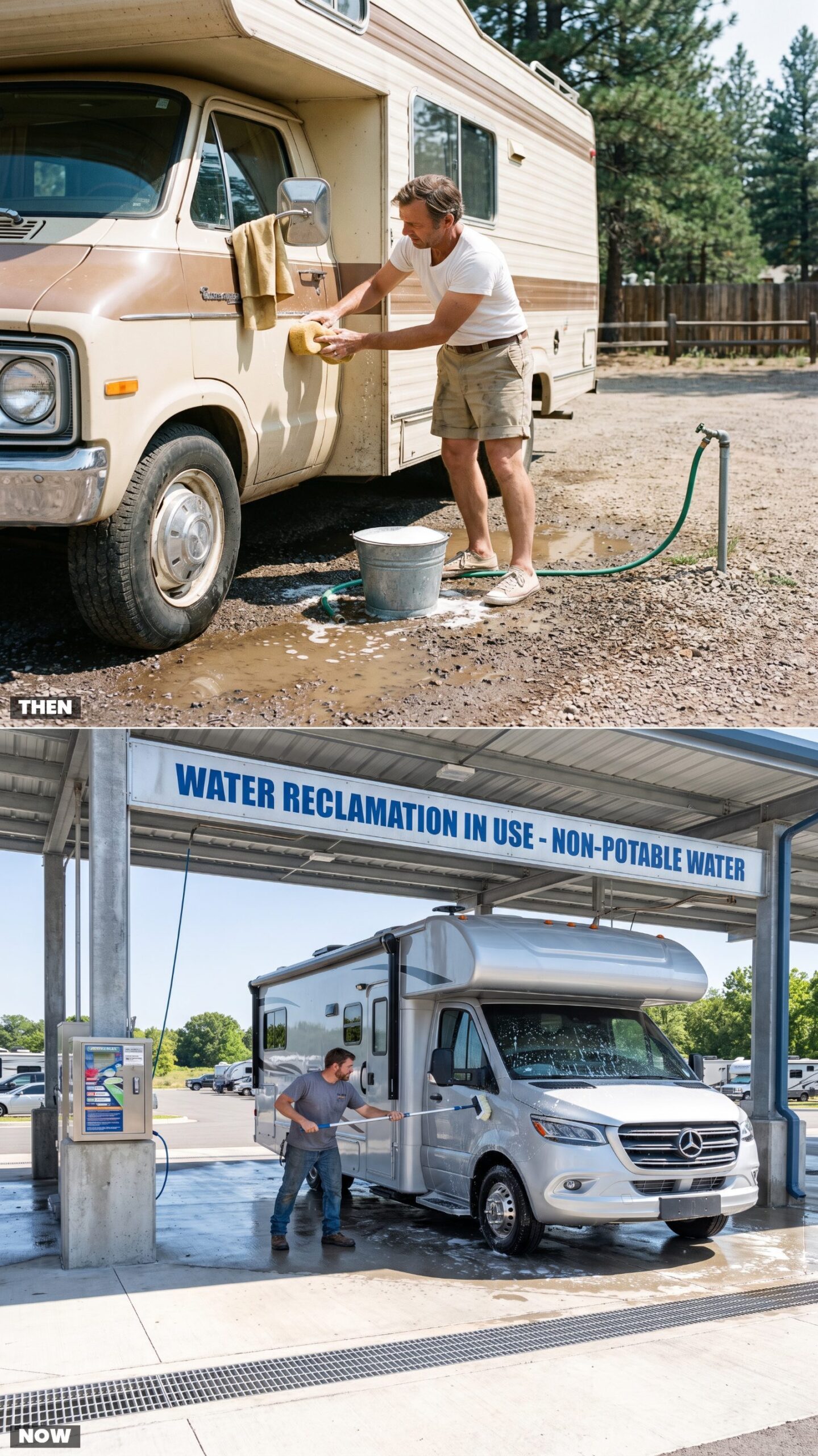 The Hose-and-Bucket Wash Spot vs. Today's Dedicated RV Wash Bay